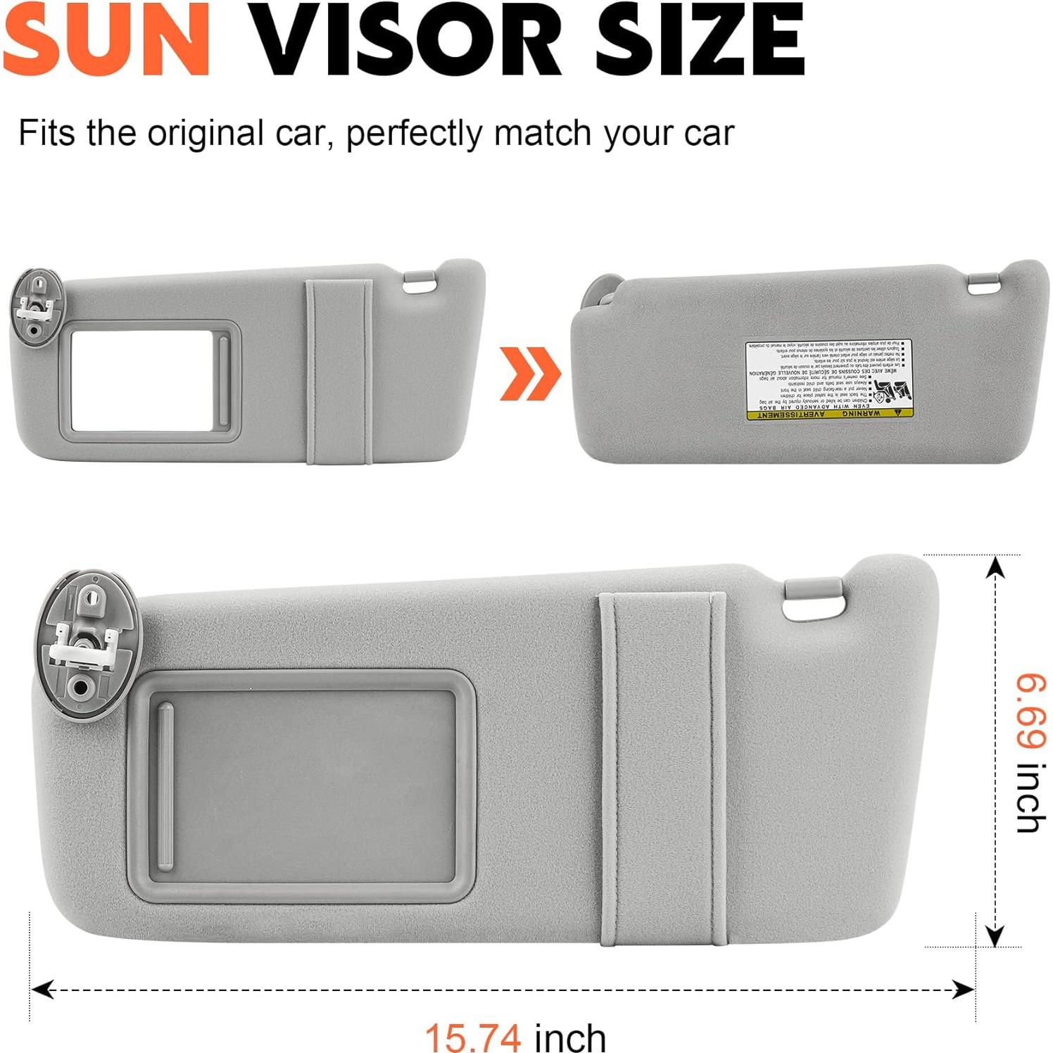 Visera Solar Lado Izquierdo ILONPA Toyota Venza 2009-2016 Gris