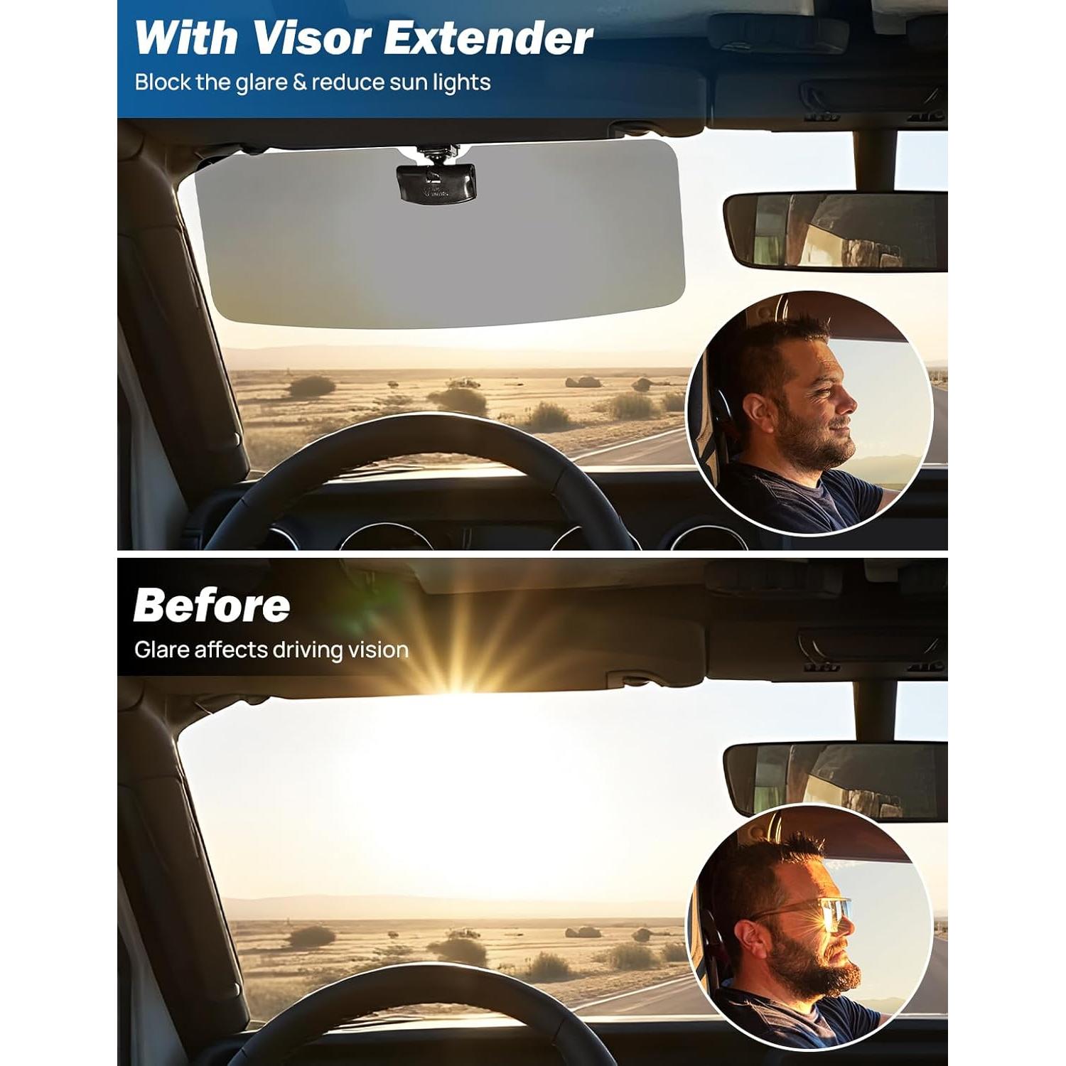 Extensor de Visera Solar JOYTUTUS para Jeep Wrangler 2018-2025