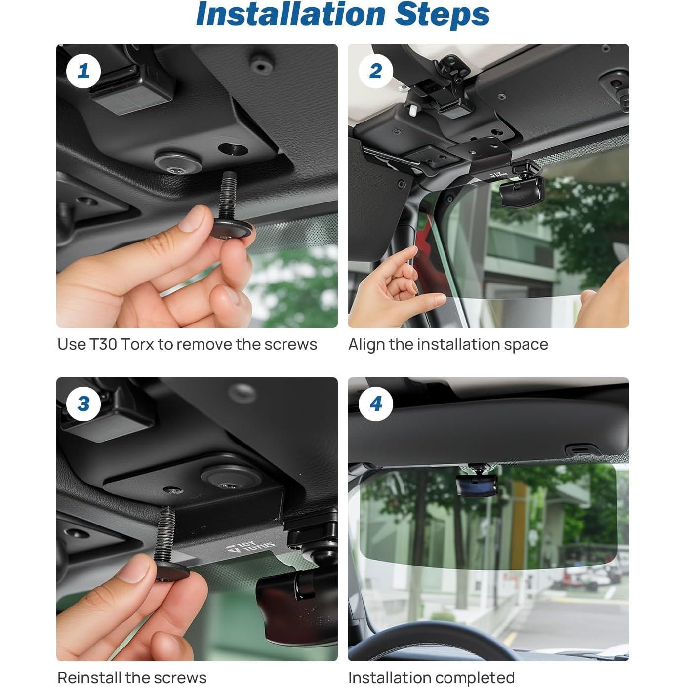 Extensor de Visera Solar JOYTUTUS para Jeep Wrangler 2018-2025