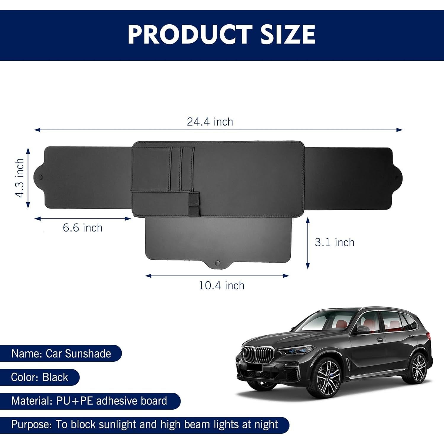 Extensor de Visera Solar Downhill Ajustable 1 PC - Negro