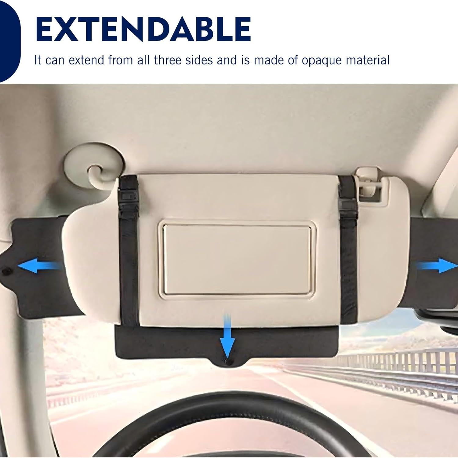 Extensor de Visera Solar Downhill Ajustable 1 PC - Negro