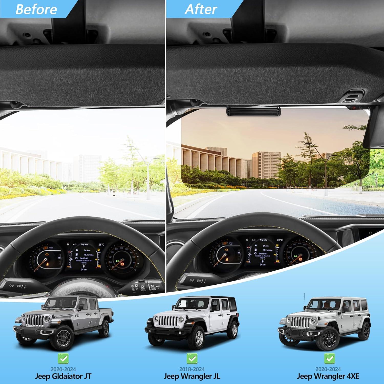 Extensor de Visera Solar Sukemichi para Jeep Wrangler JL 2018-2025