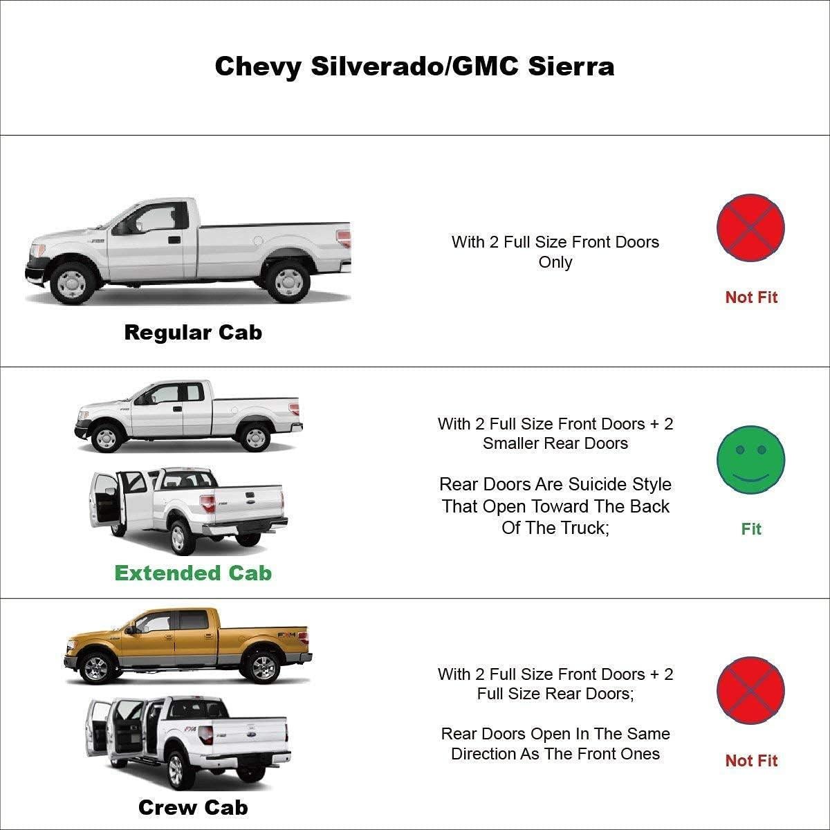 Deflectores de Ventana Lateral TONOYTIM 2007-2014 Chevy Silverado