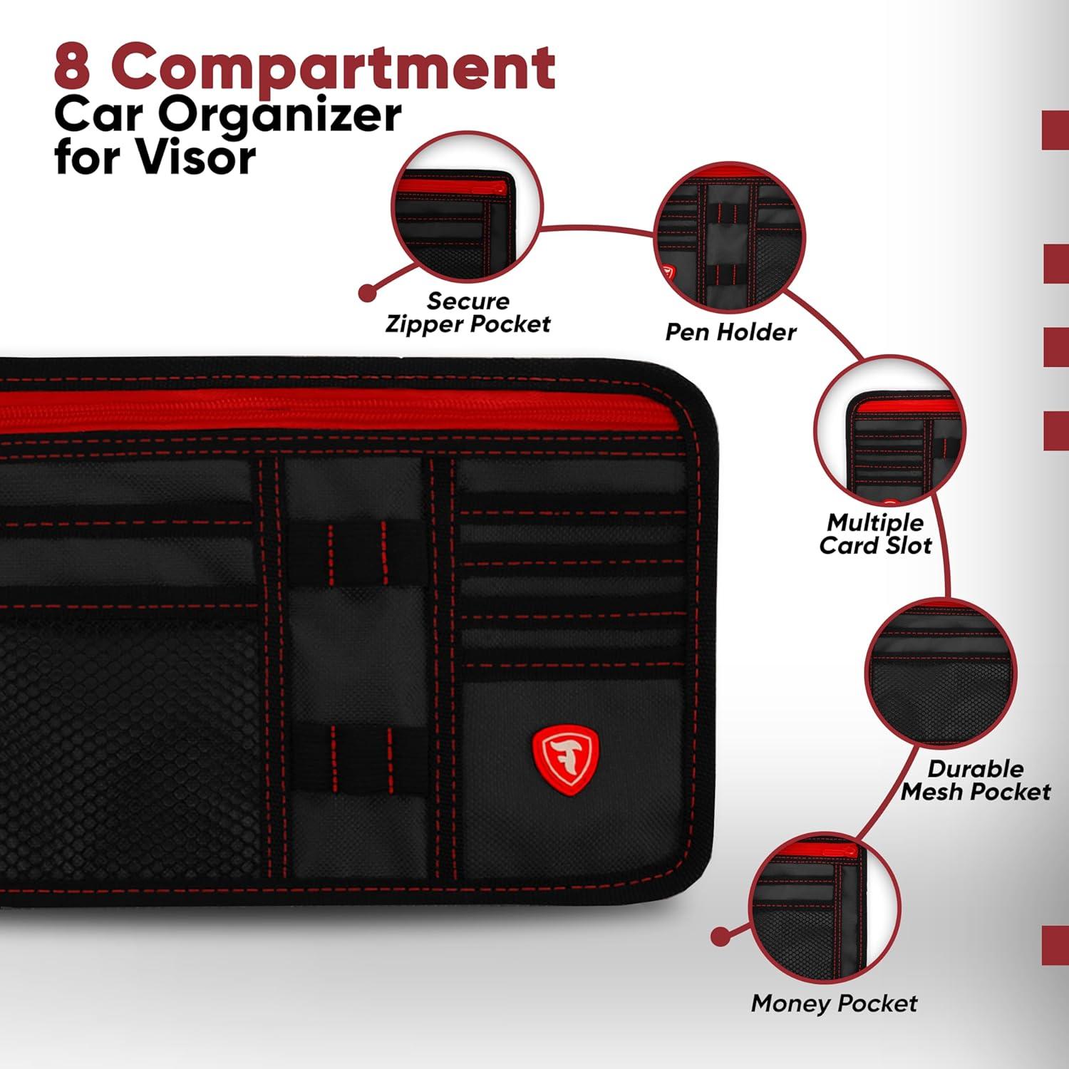 Organizador de Visera de Coche Firestone 1-Pack 8 Compartimentos