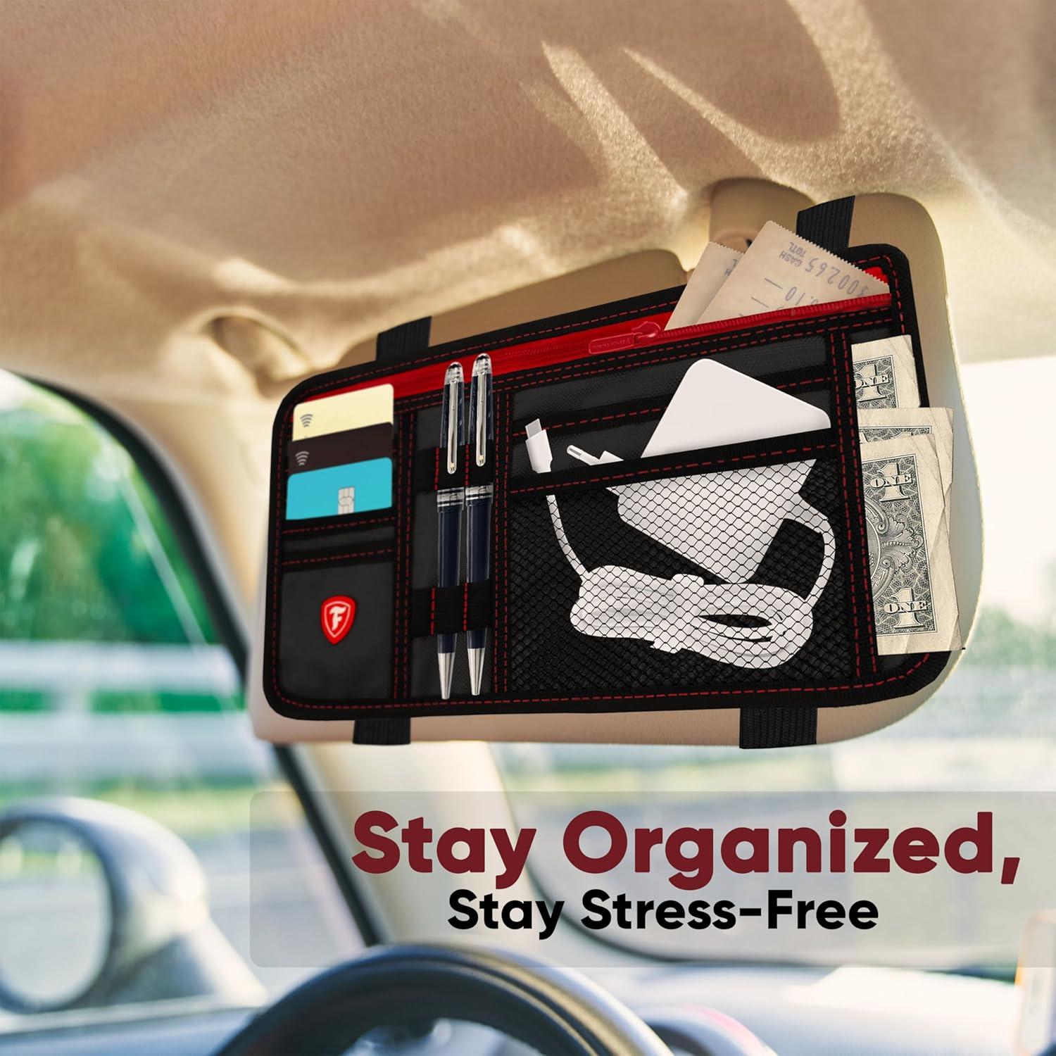 Organizador de Visera de Coche Firestone 1-Pack 8 Compartimentos