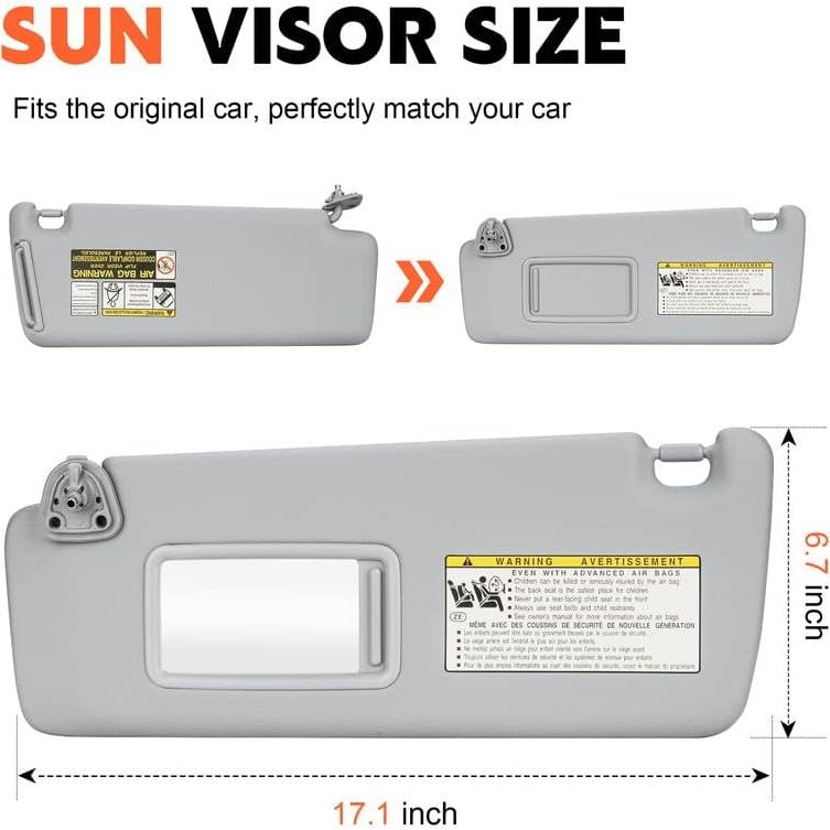 Visera Solar Lado Izquierdo ILONPA para Toyota Highlander 2004-2007