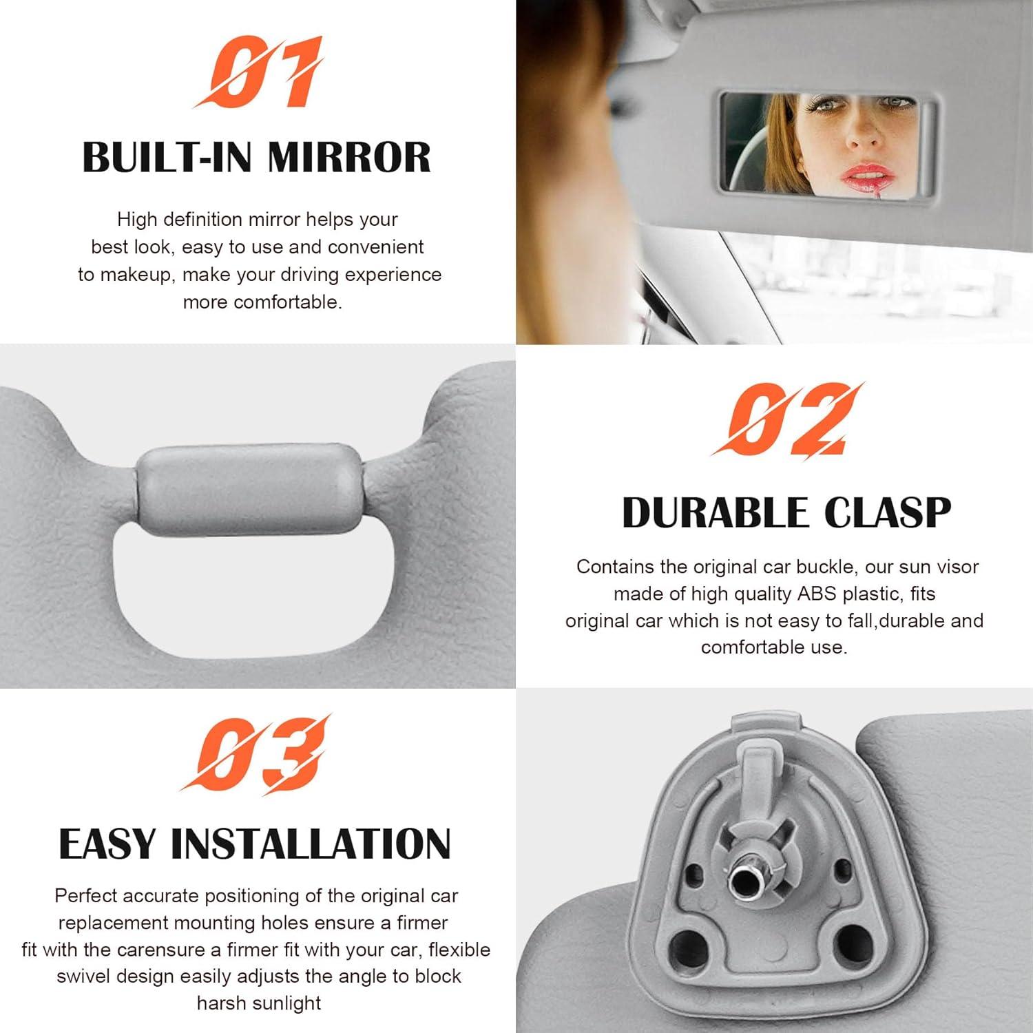 Visera Solar Lado Izquierdo ILONPA para Toyota Highlander 2004-2007