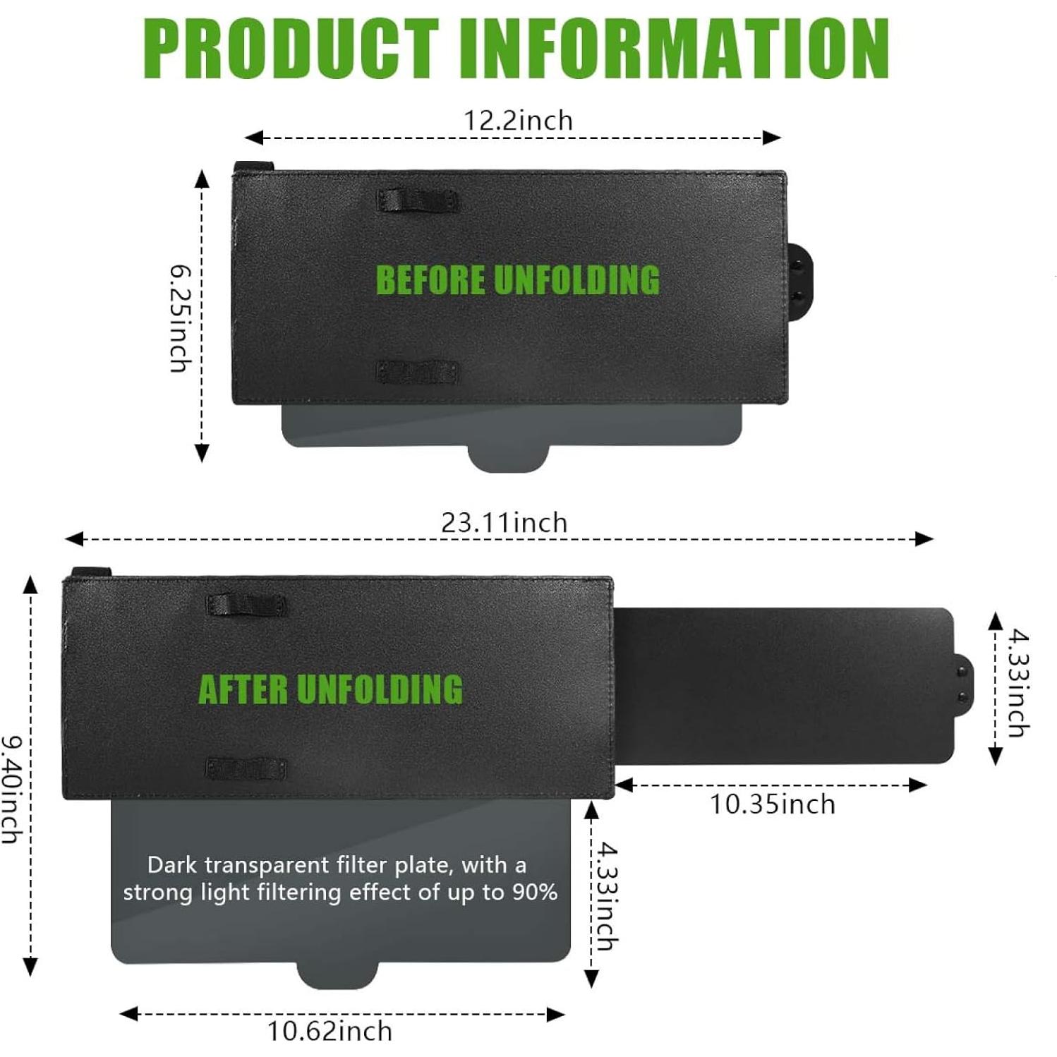 Extensor de Visera Solar WSSROGY Automotriz Anti Deslumbrante