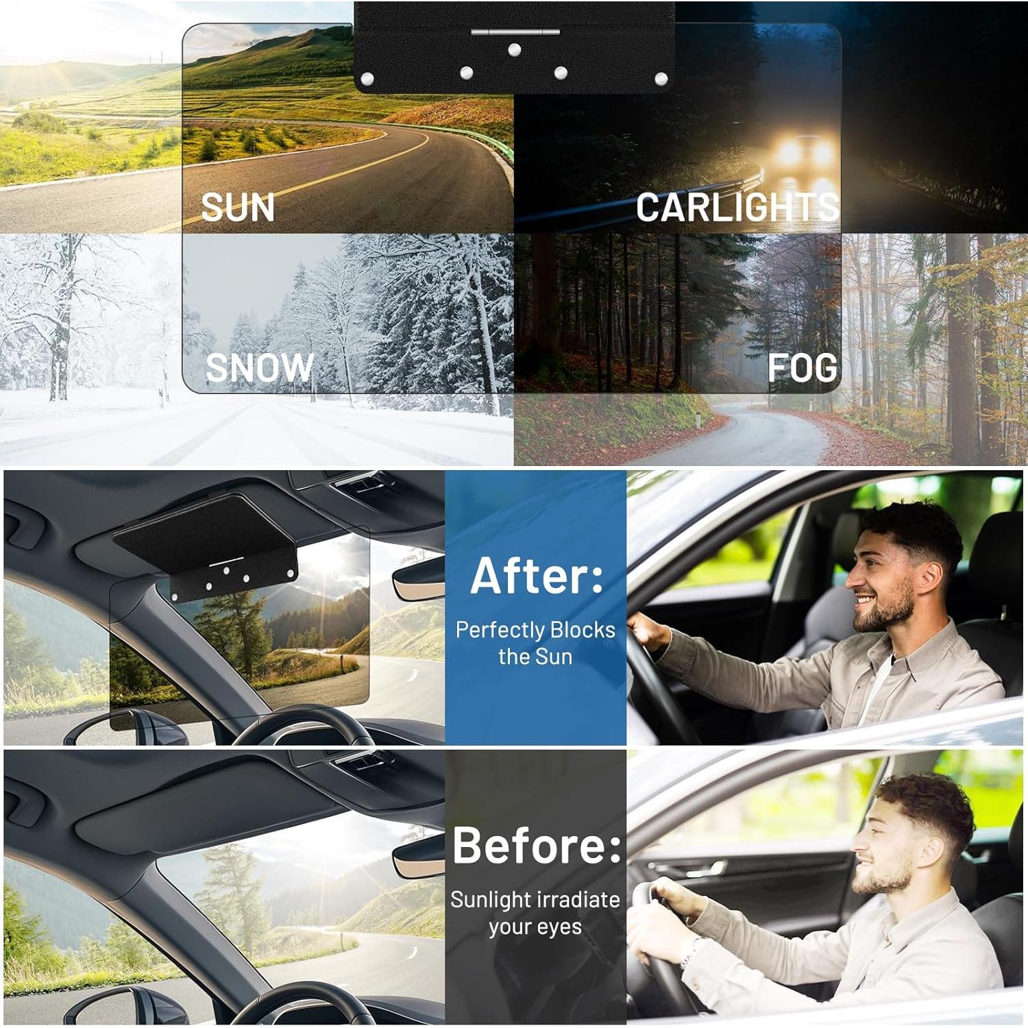 Extensor de Visera Solar ZDDGNN UV400 Ajustable Negro