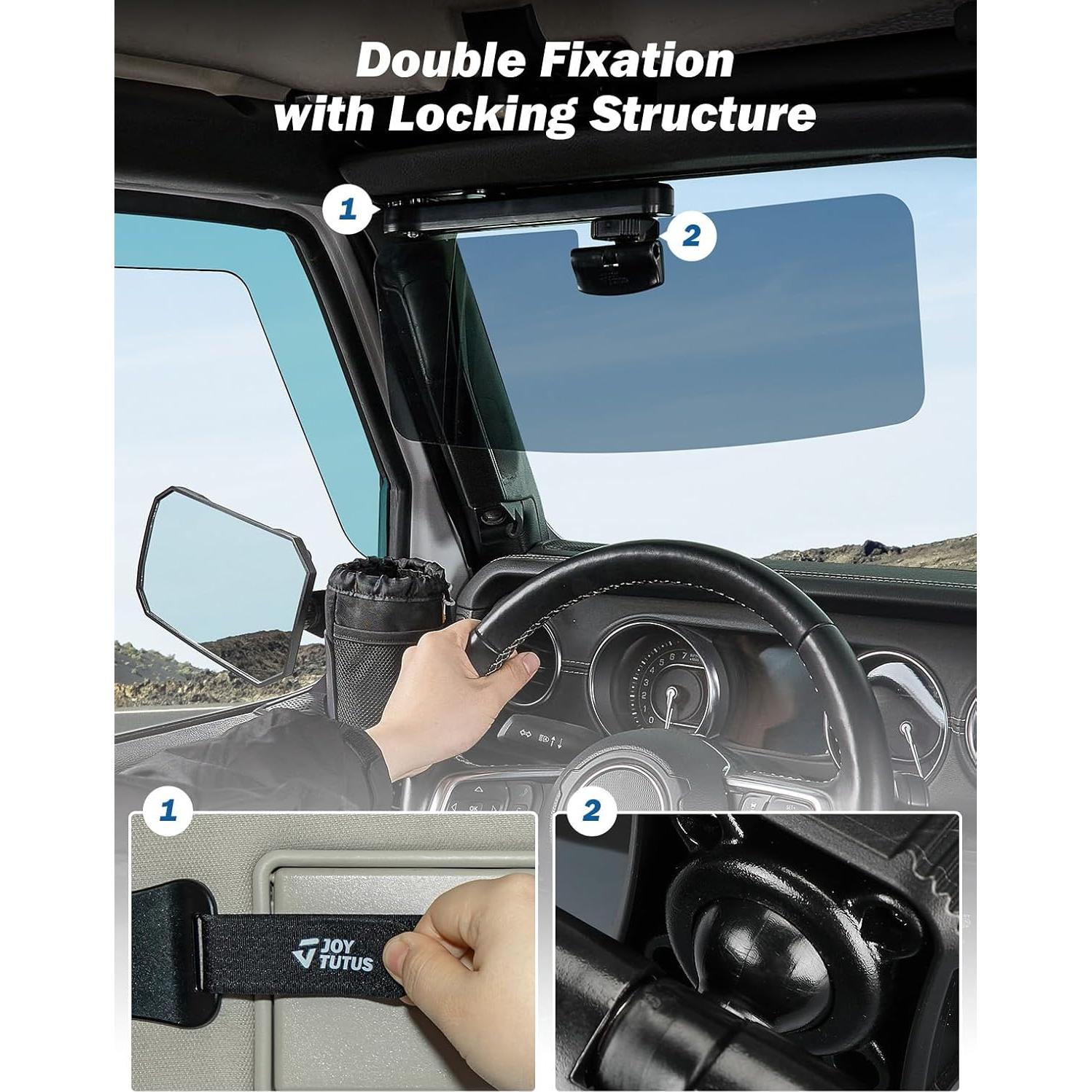 Extensor de Visera Solar JOYTUTUS 2 Paquete Ajustable para Coche