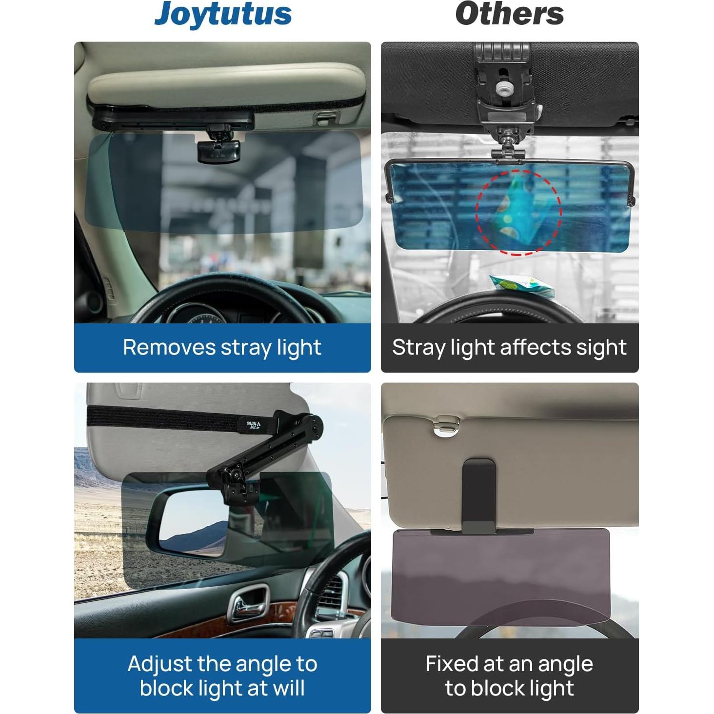 Extensor de Visera Solar JOYTUTUS 2 Paquete Ajustable para Coche