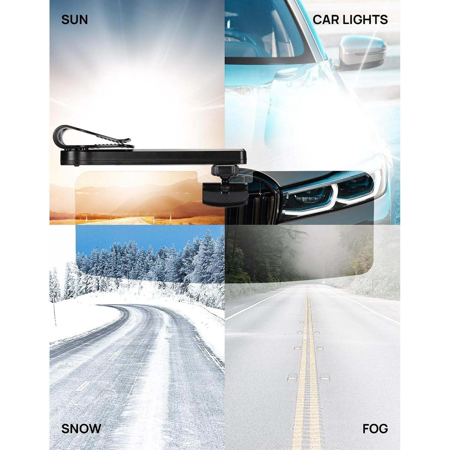 Extensor de Visera Solar JOYTUTUS 2 Paquete Ajustable para Coche