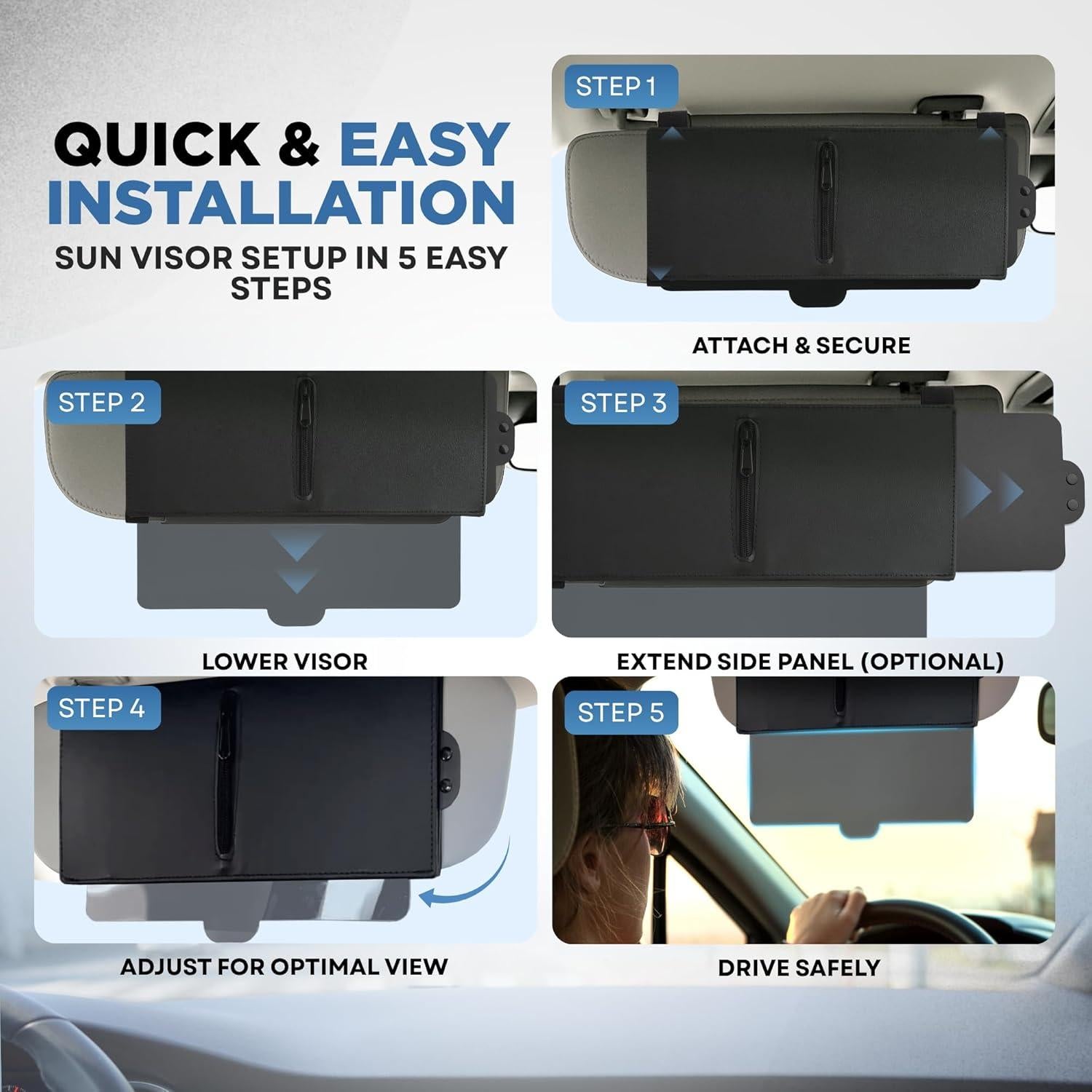 Extensor de Visera Solar Roadvance - Ajuste Universal para Automóvil