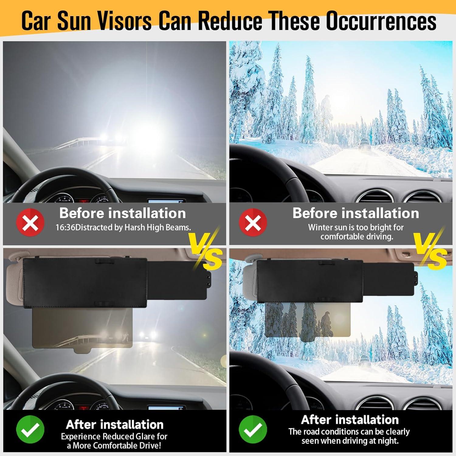 Extensor de Visera de Sol HUJIKF Retráctil 33 cm Anti-Deslumbrante