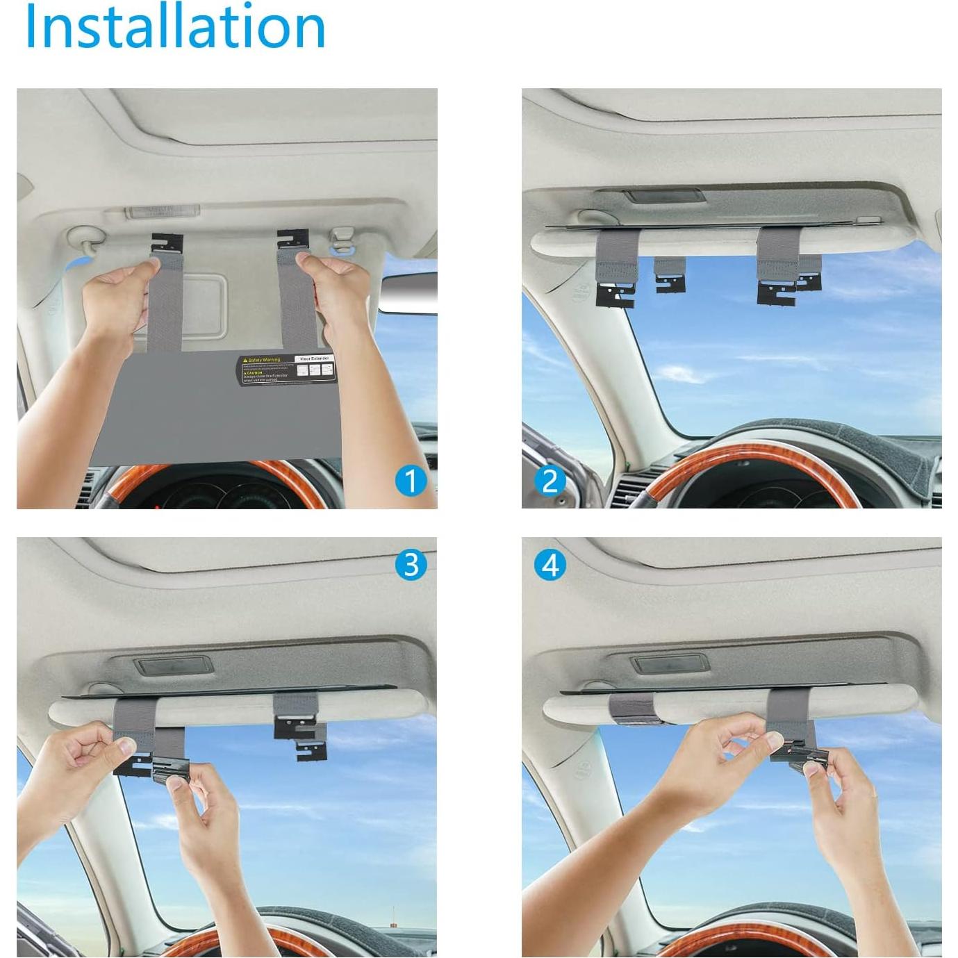 Extensor de Visera Solar TFY para Automóvil Gris - Protección UV