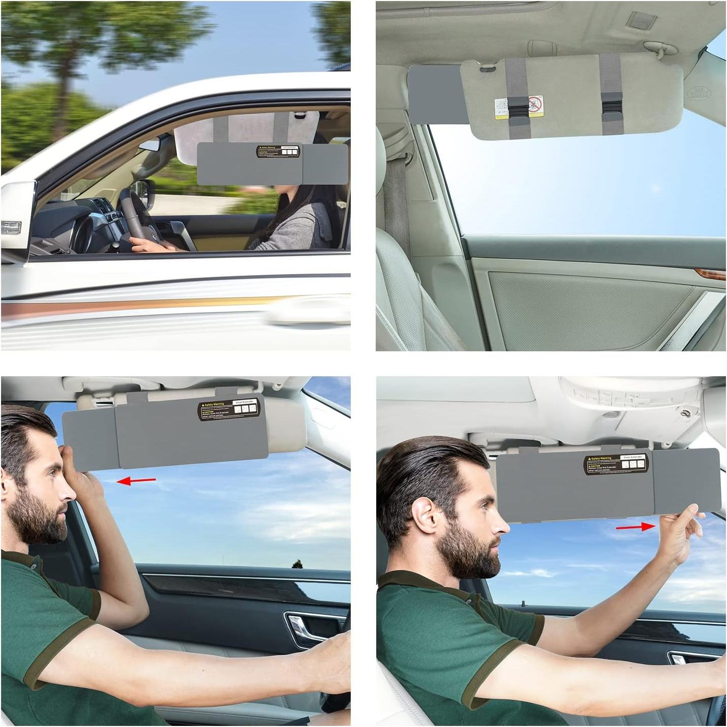 Extensor de Visera Solar TFY para Automóvil Gris - Protección UV