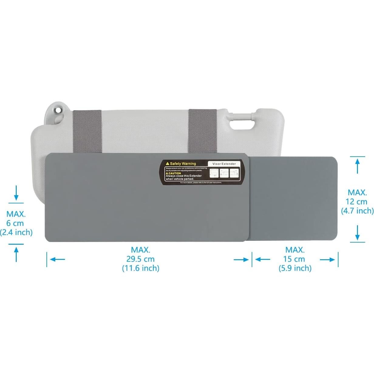Extensor de Visera Solar TFY para Automóvil Gris - Protección UV