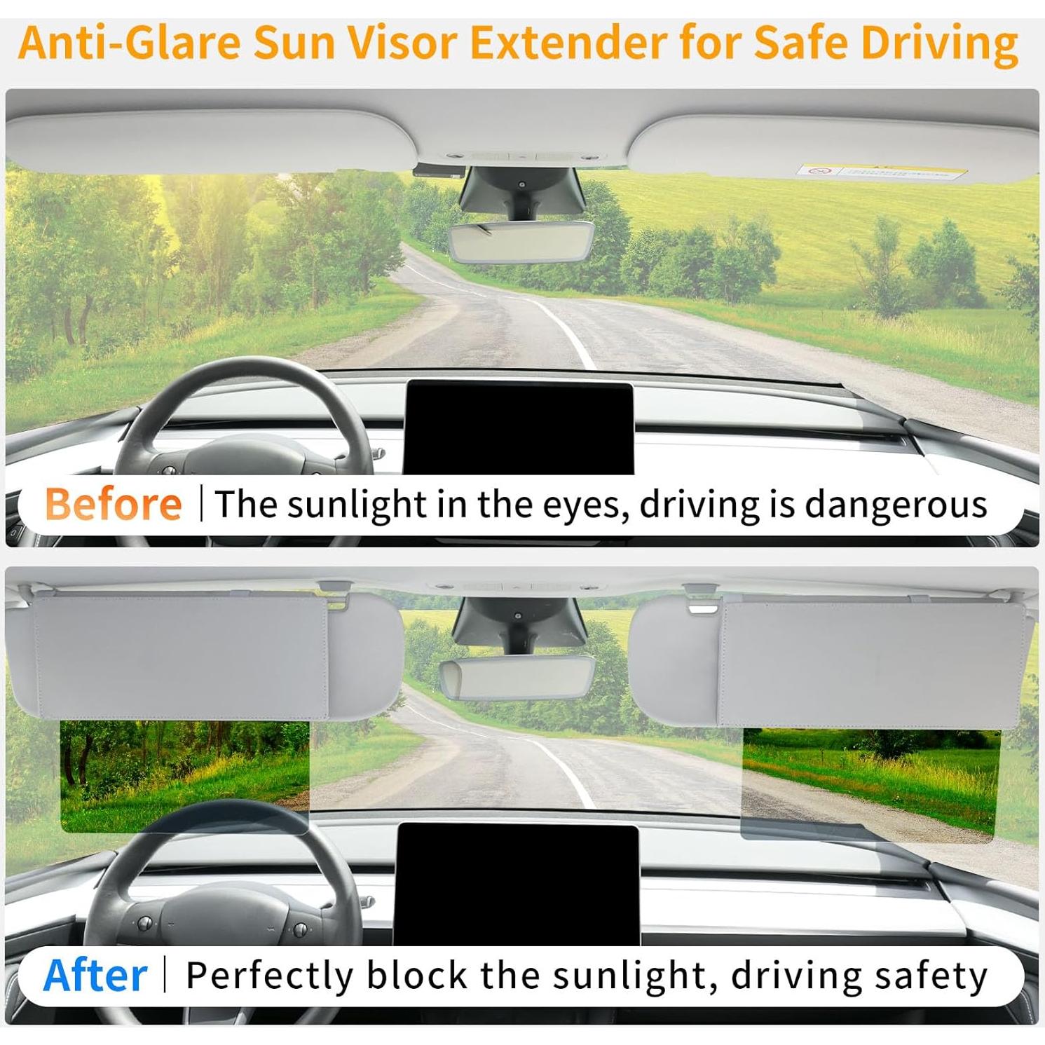 Extensor de Visera Solar Polarizada Uxcer Gris UV400 31x12.7cm