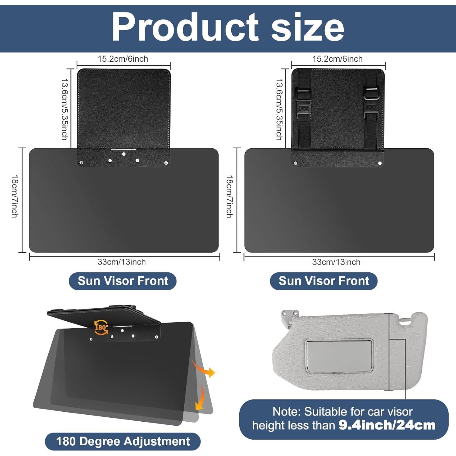 Extensor de Visera Solar NAZZO Negro Antideslumbrante UV 24cm