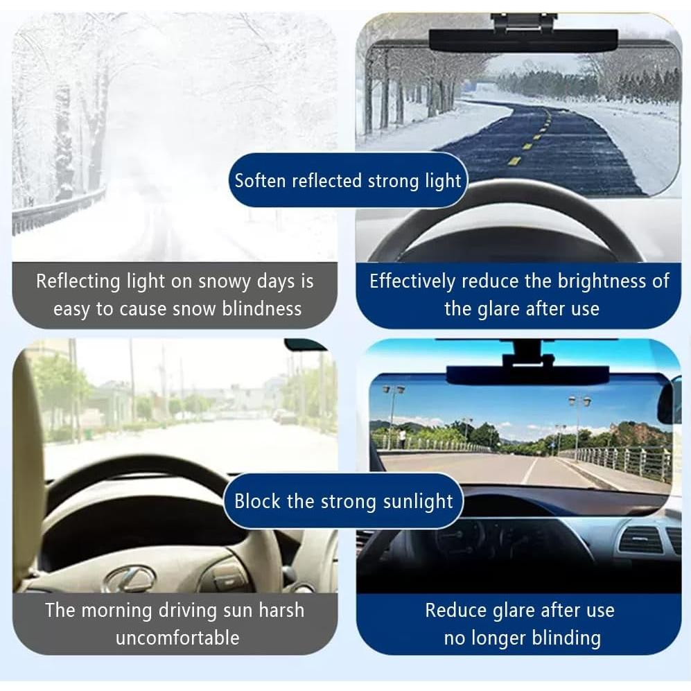 Extensor de Visera de Coche Junecarp 2PCS Antirreflejo Ajustable