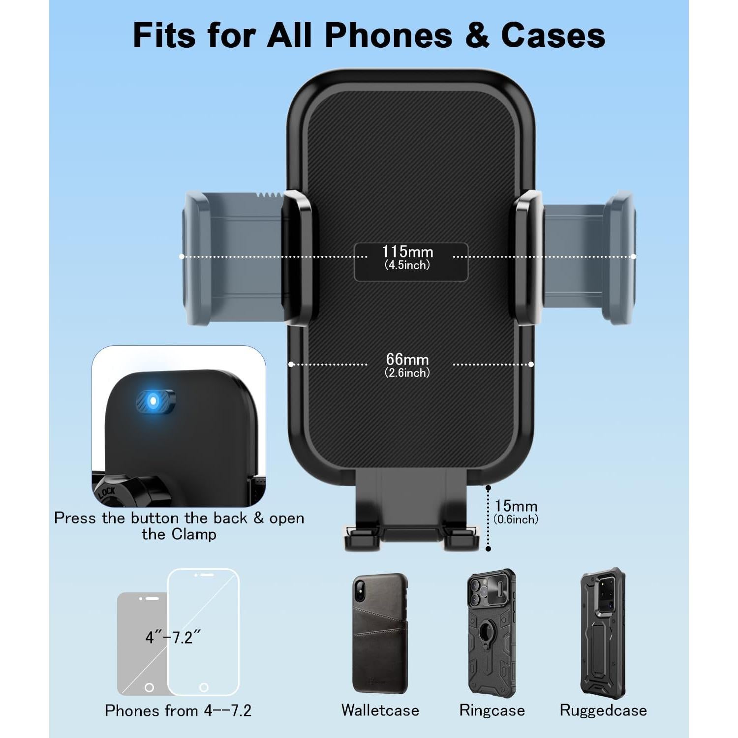 Soporte de Teléfono para Auto ALAFLY Ventilación Redonda Negro