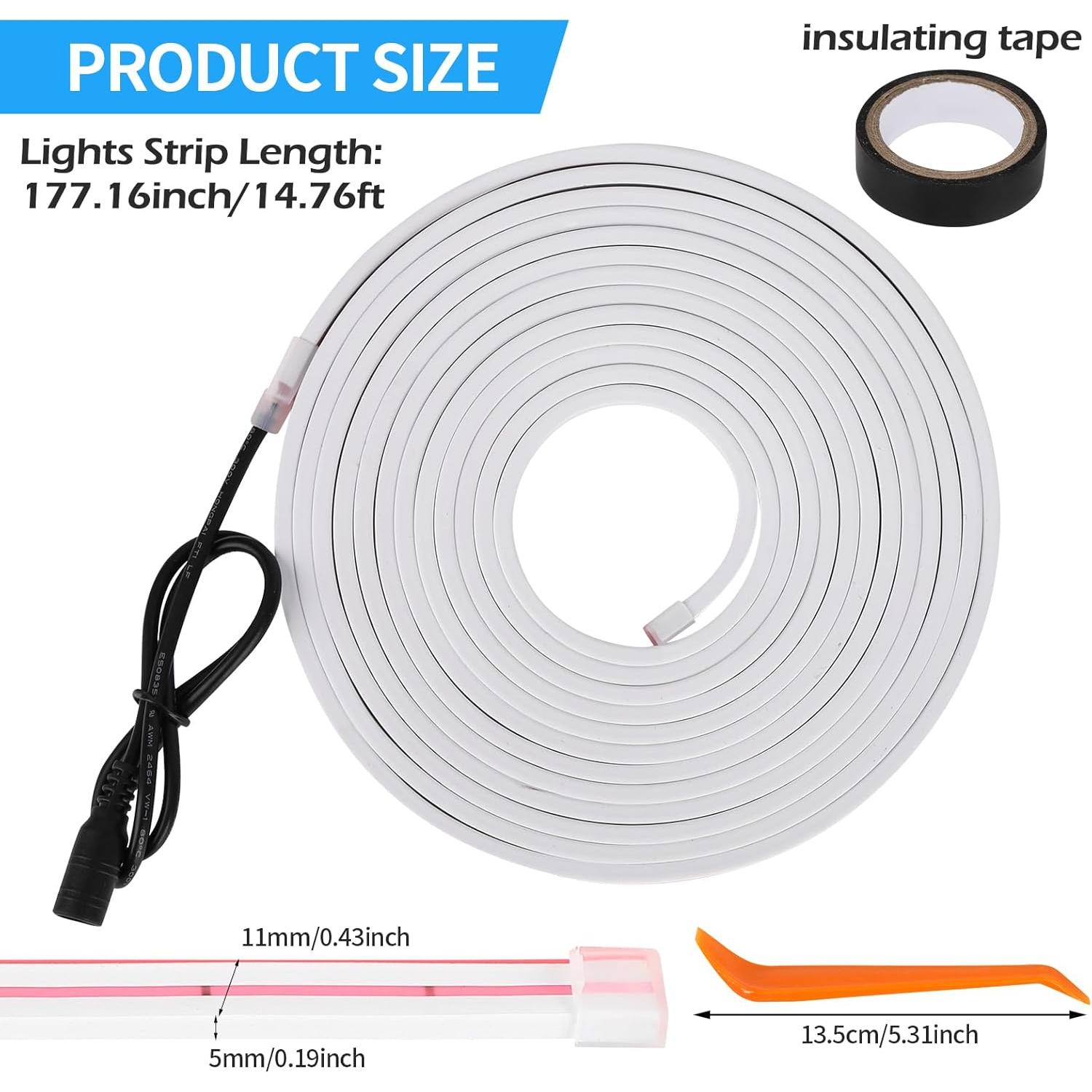 Tira de LED para Automóvil HOLDCY 449.5 cm Blanca 6000K Impermeable