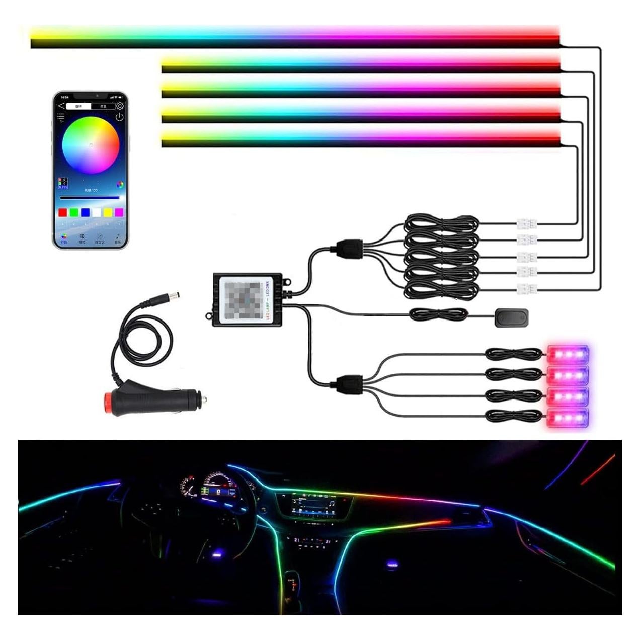 Tira de Luz LED Interior Vooda FWD-YBD Multicolor 9 en 1