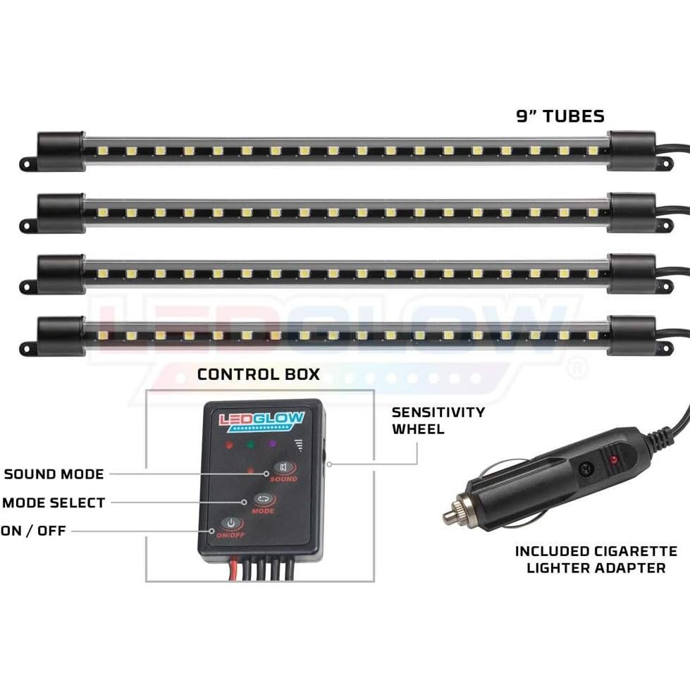Kit de Iluminación Interior LEDGlow Azul 4 Piezas 72 LEDs SMD