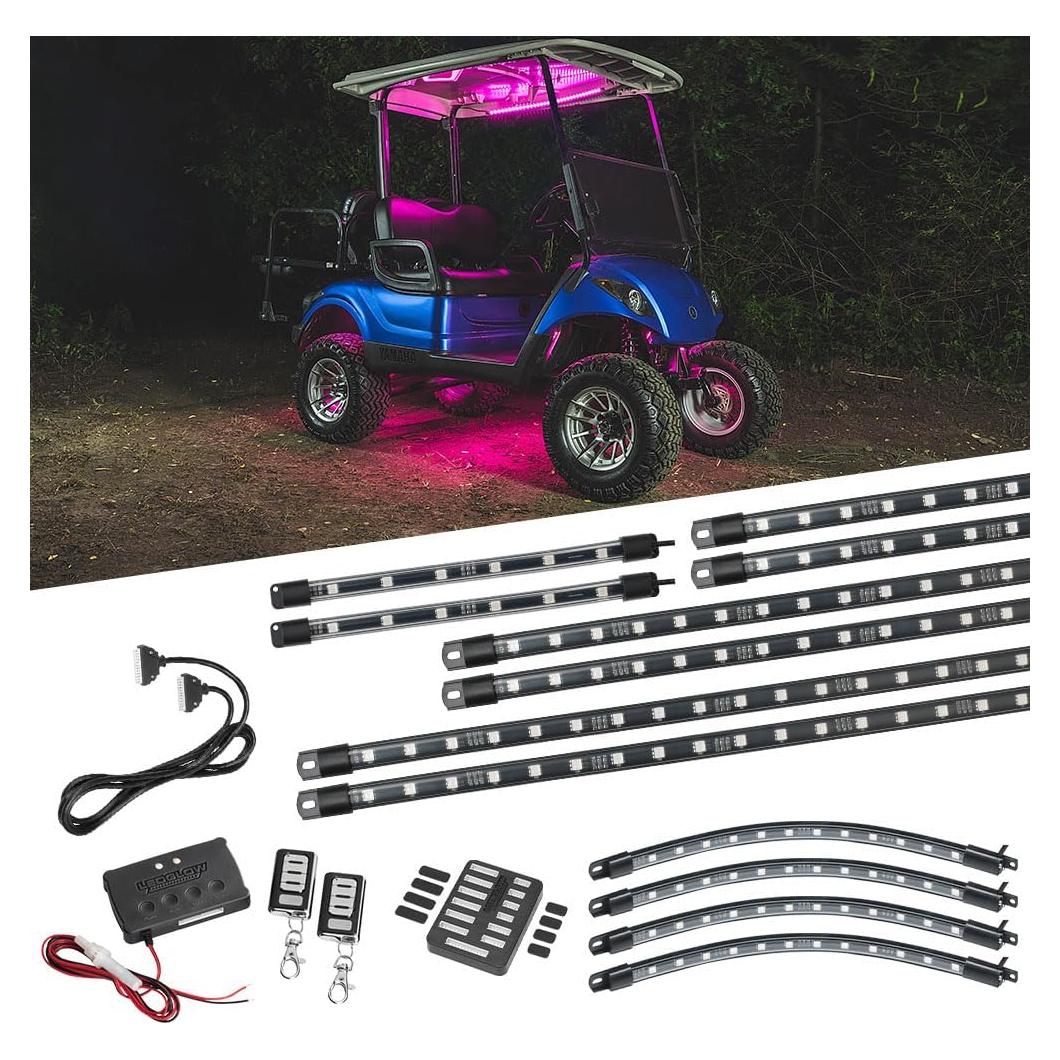 Kit de Iluminación LEDGlow 12 Piezas Multicolor para Carro de Golf