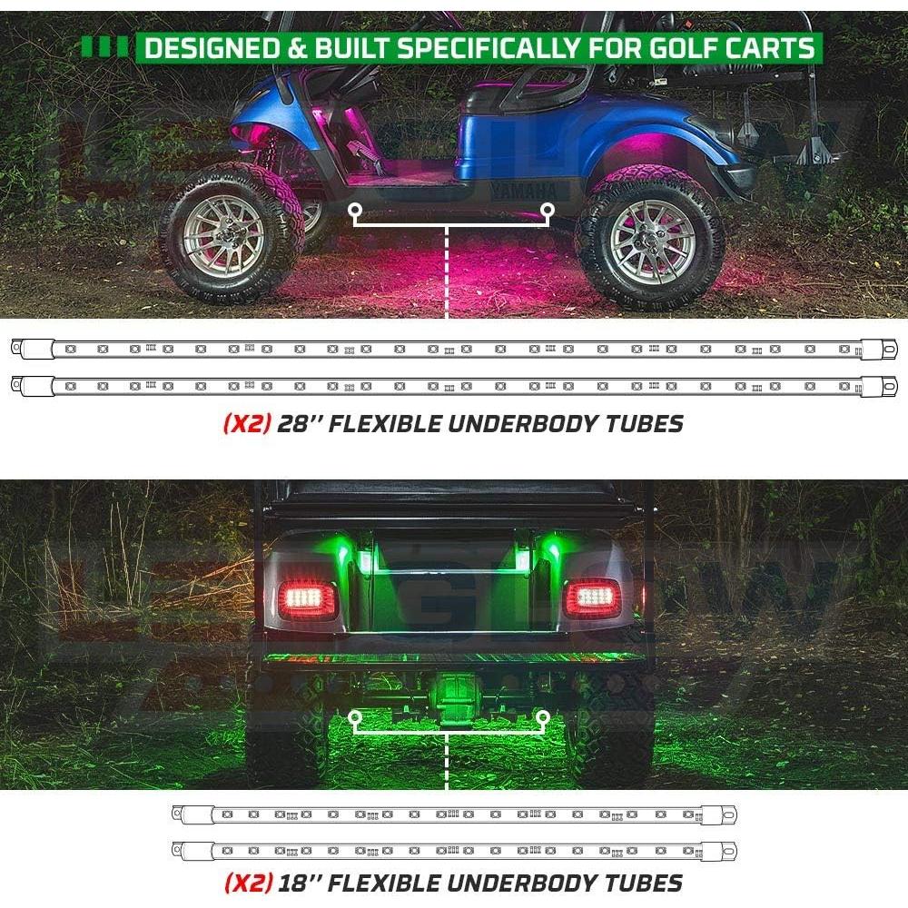 Kit de Iluminación LEDGlow 12 Piezas Multicolor para Carro de Golf