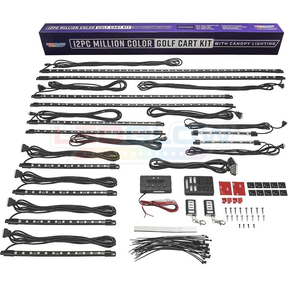 Kit de Iluminación LEDGlow 12 Piezas Multicolor para Carro de Golf