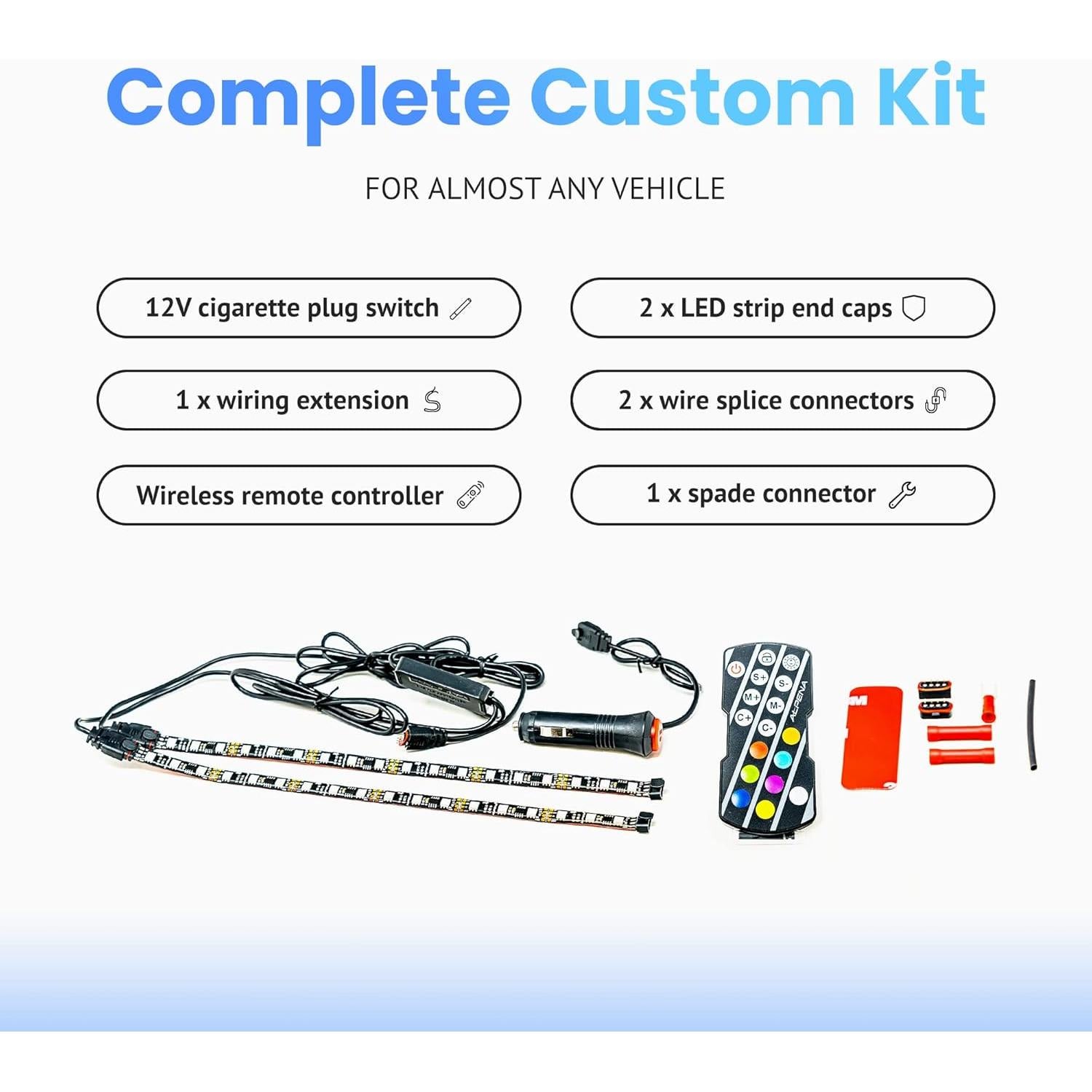 Kit de Luces LED FloGlo Alpena para Automóvil 2 Tiras 30.48cm