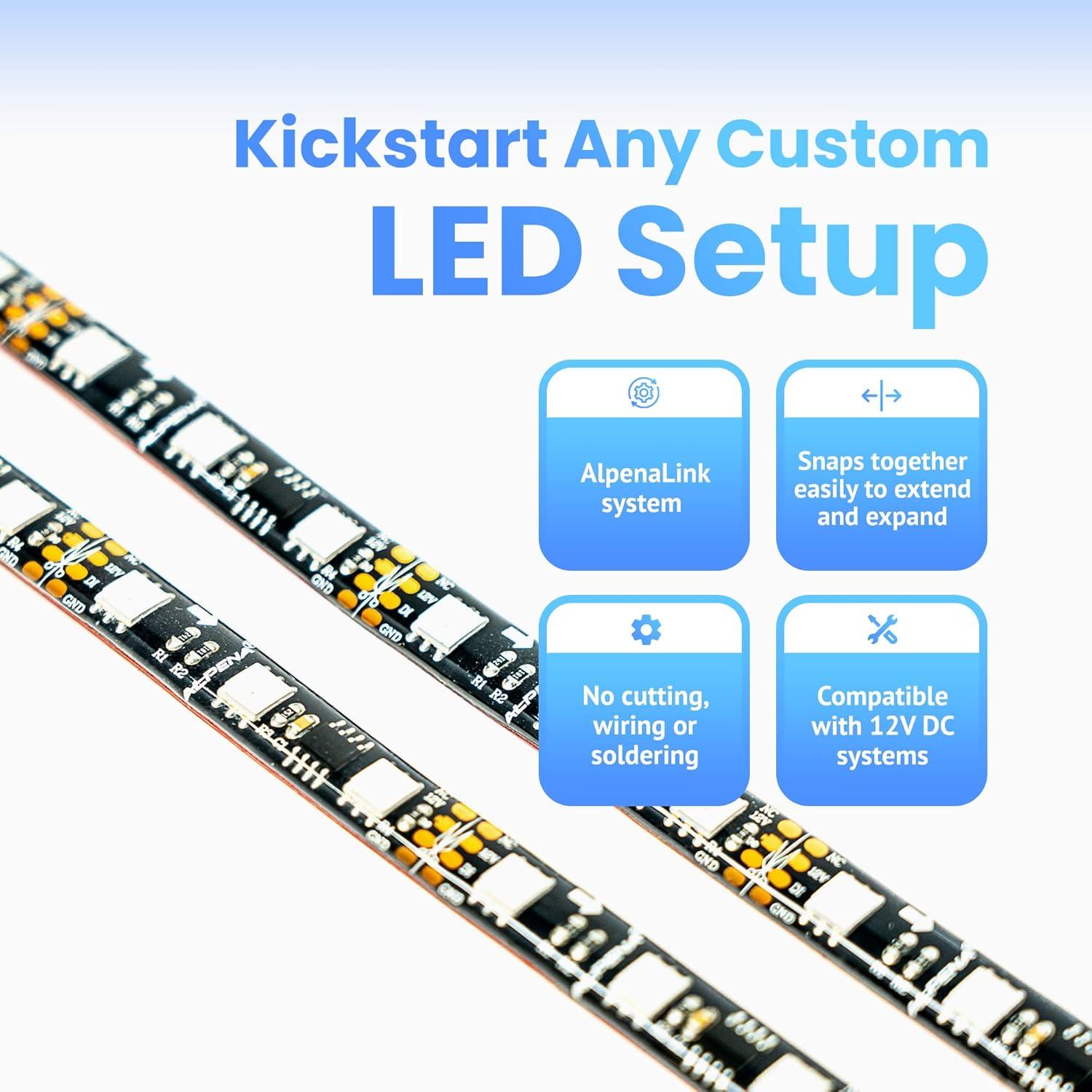 Kit de Luces LED FloGlo Alpena para Automóvil 2 Tiras 30.48cm
