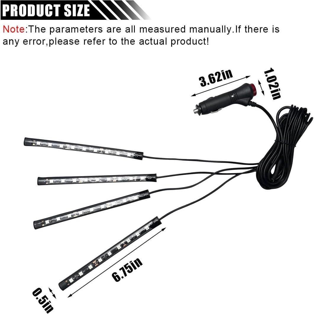 Luz LED Interior de Coche JOYCOURT Azul 12V Tira 4 en 1