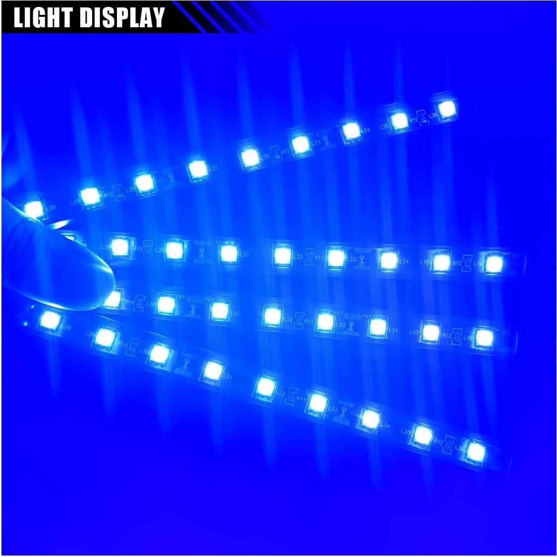 Luz LED Interior de Coche JOYCOURT Azul 12V Tira 4 en 1