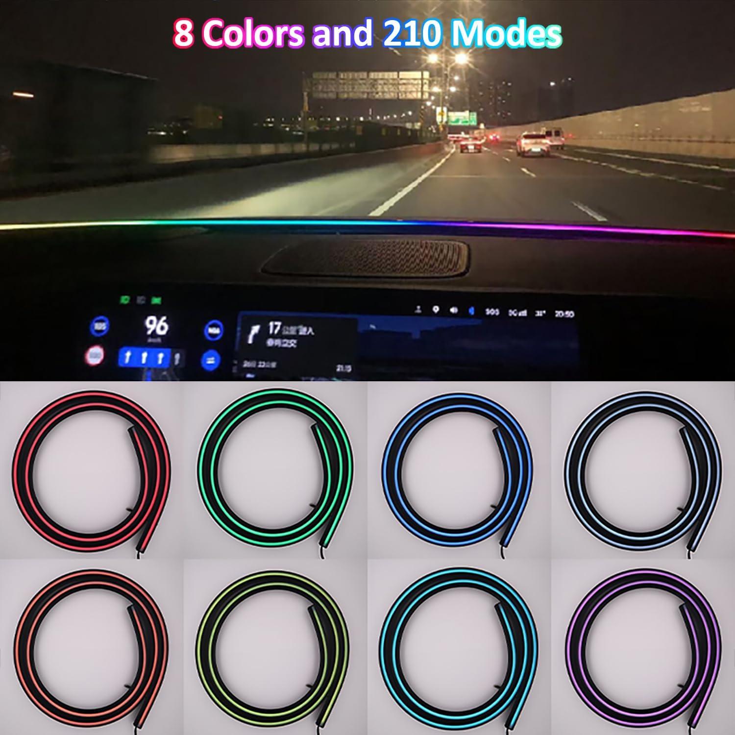 Luces LED de tira para coche JKCUYOO 55" RGB 210 modos APP