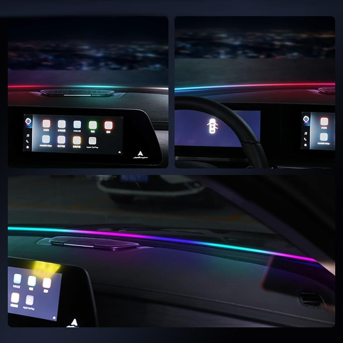 Luces LED de tira para coche JKCUYOO 55" RGB 210 modos APP