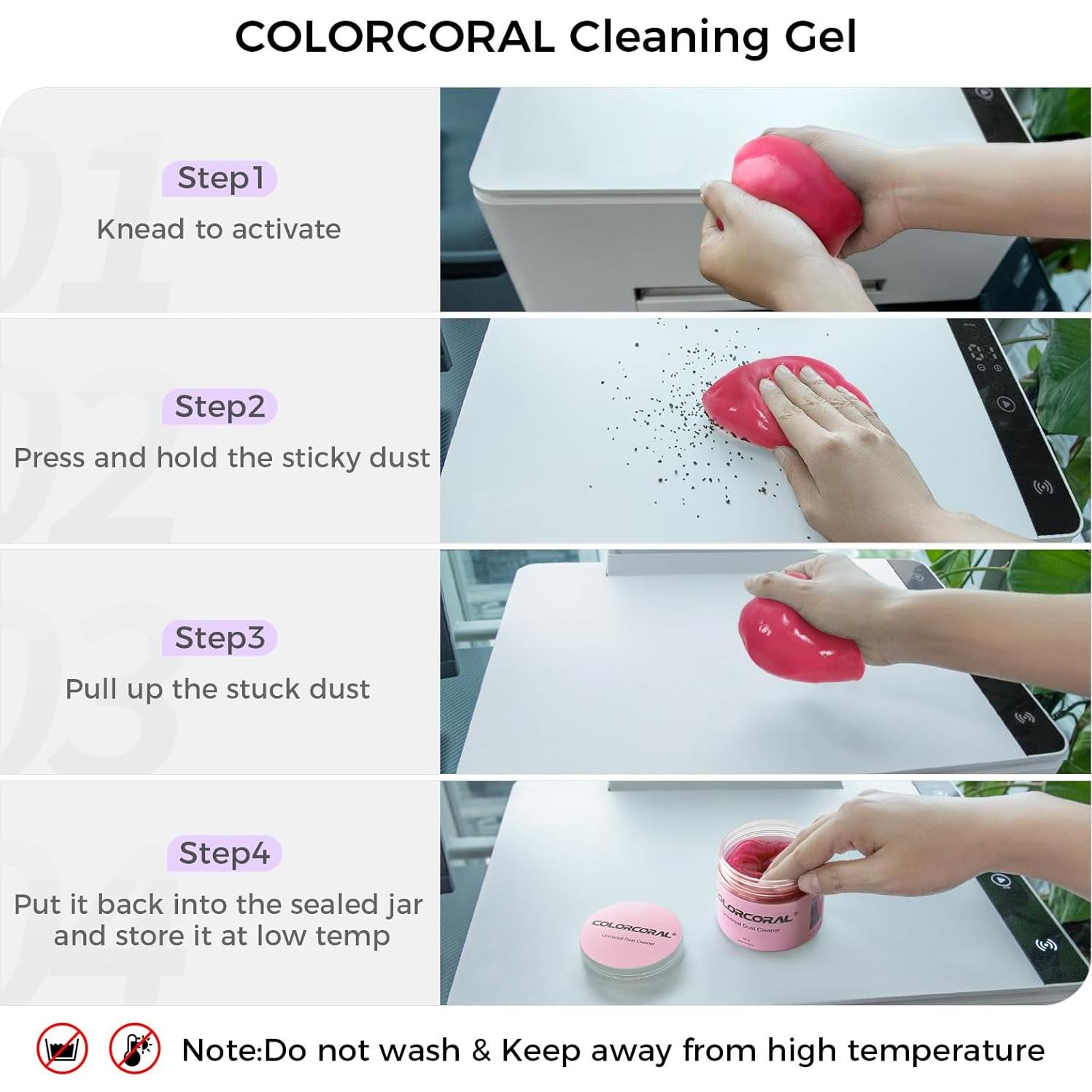 Kit de Limpieza COLORCORAL para Portátiles y Coche - Gel Limpiador