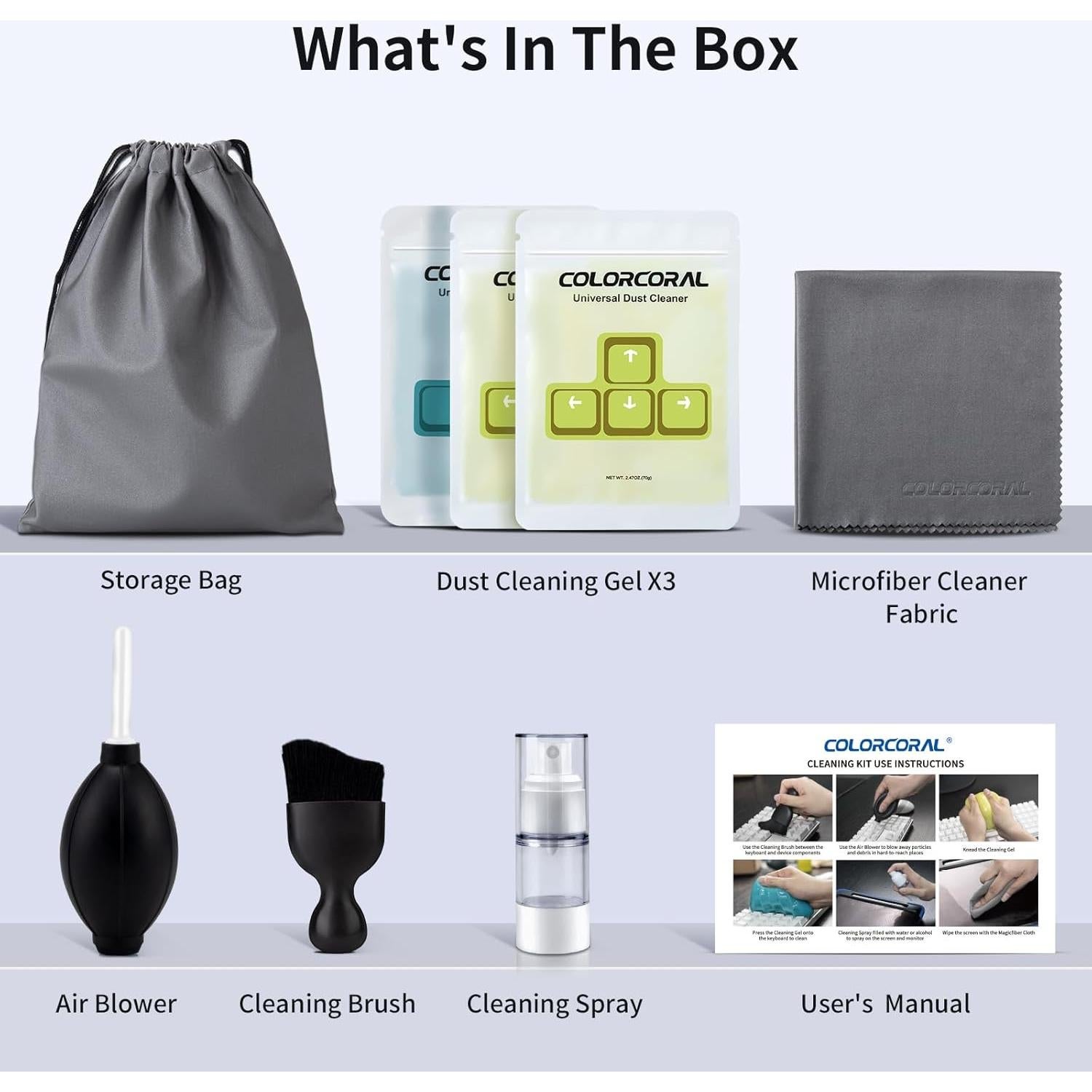 Kit de Limpieza COLORCORAL para Teclado y Superficies