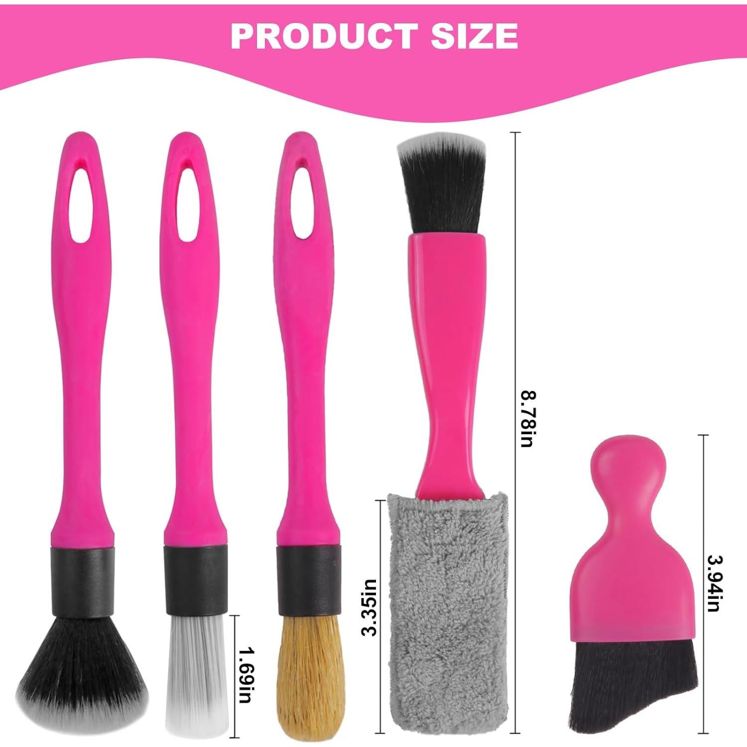 TTRCB Car Detailing Cleaning Kit Interior Cleaner, Car Detailing Brush Set, Pink Car Accessories Essentials for Women, Car Cleaning Gel, Car Cleaning Supplies Tools Stuff for RV, SUV, Interior