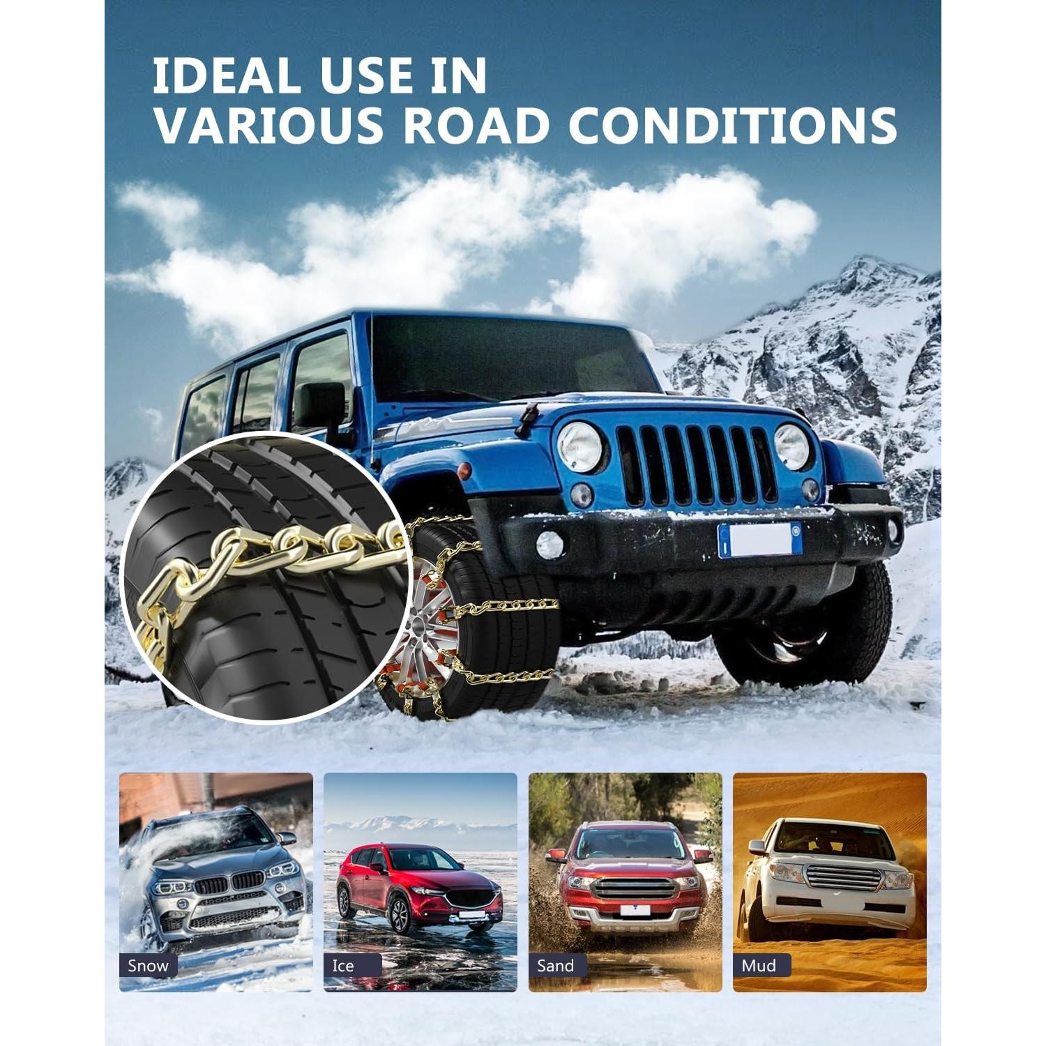 Cadenas de Nieve SCITOO 175390 para Automóvil y SUV - Juego de 10