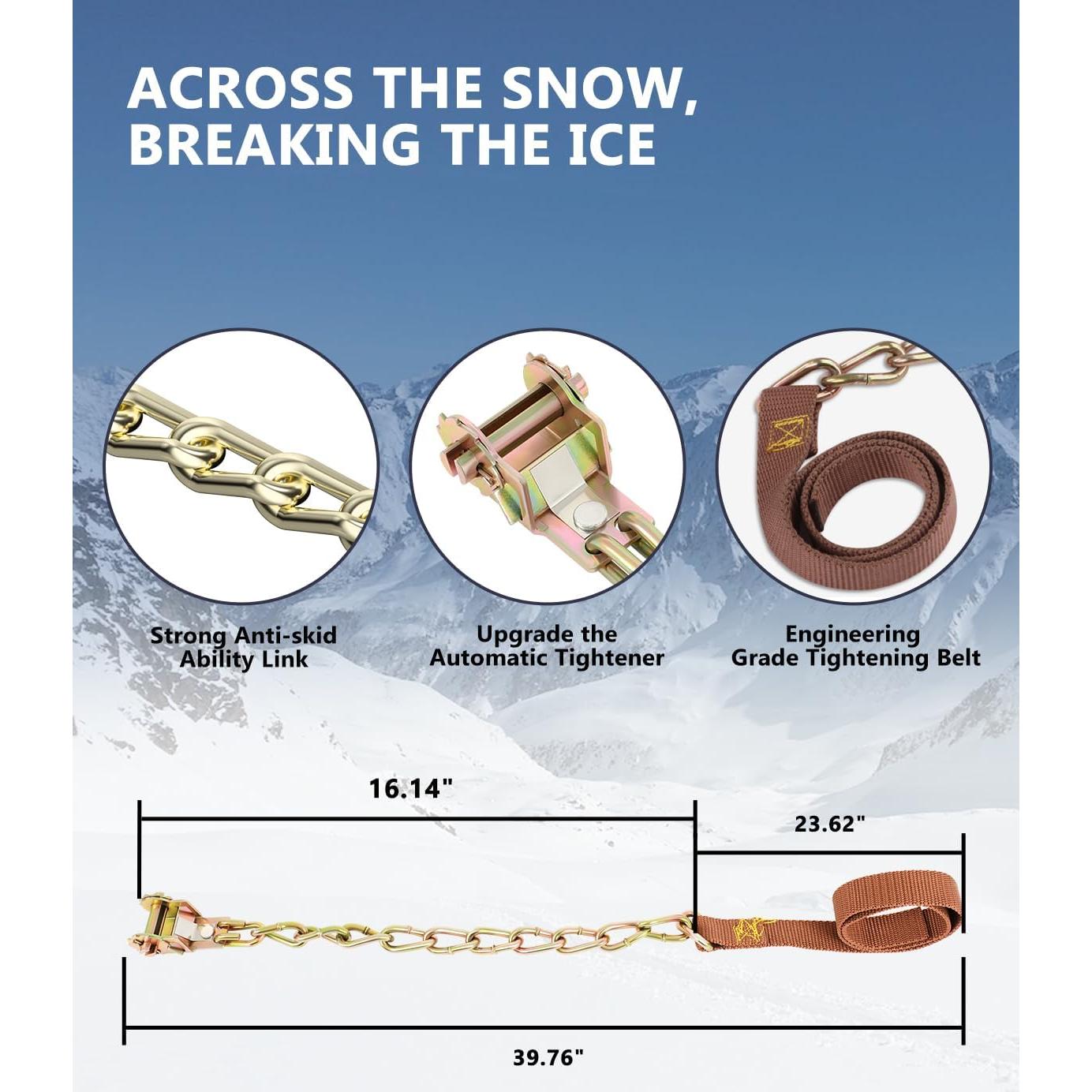 Cadenas de Nieve SCITOO 175390 para Automóvil y SUV - Juego de 10