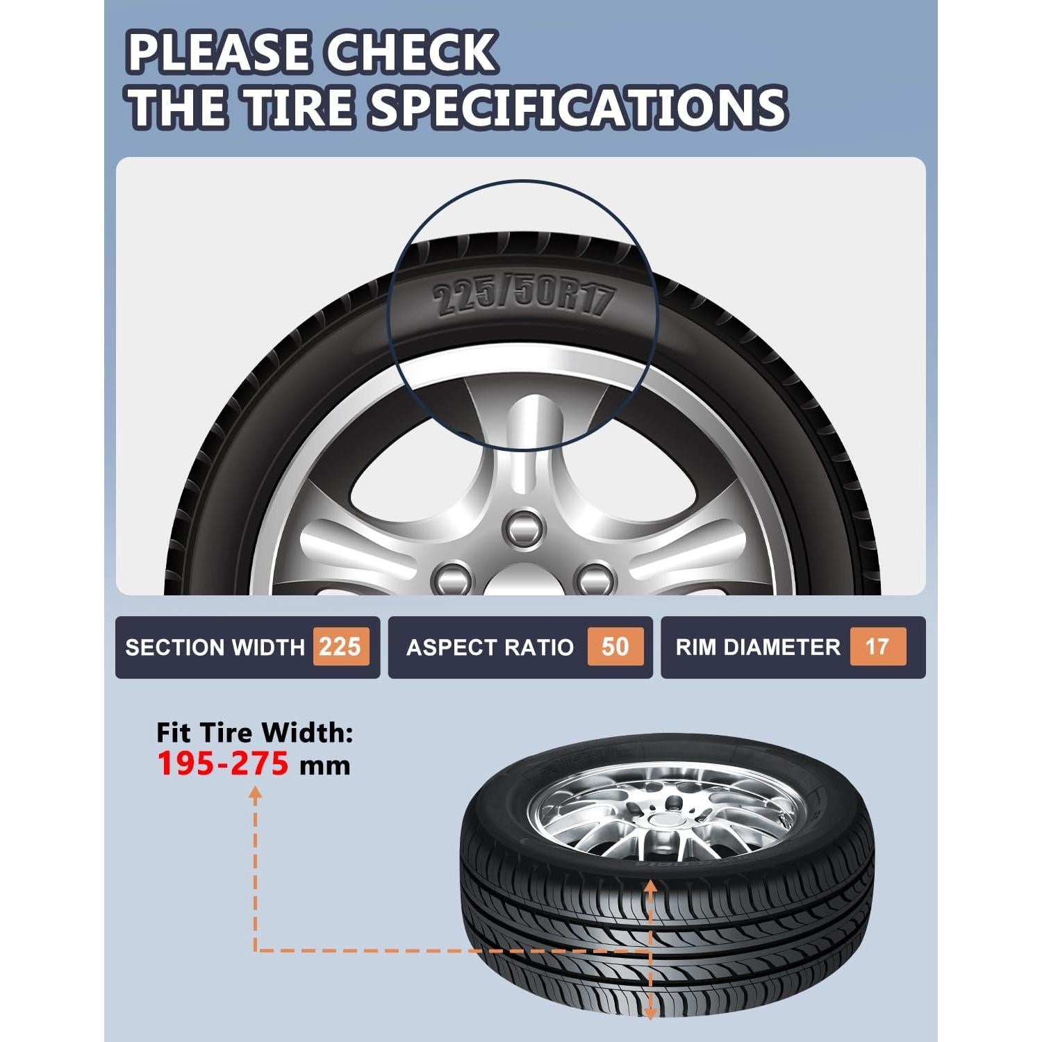 Cadenas de Nieve SCITOO 175390 para Automóvil y SUV - Juego de 10