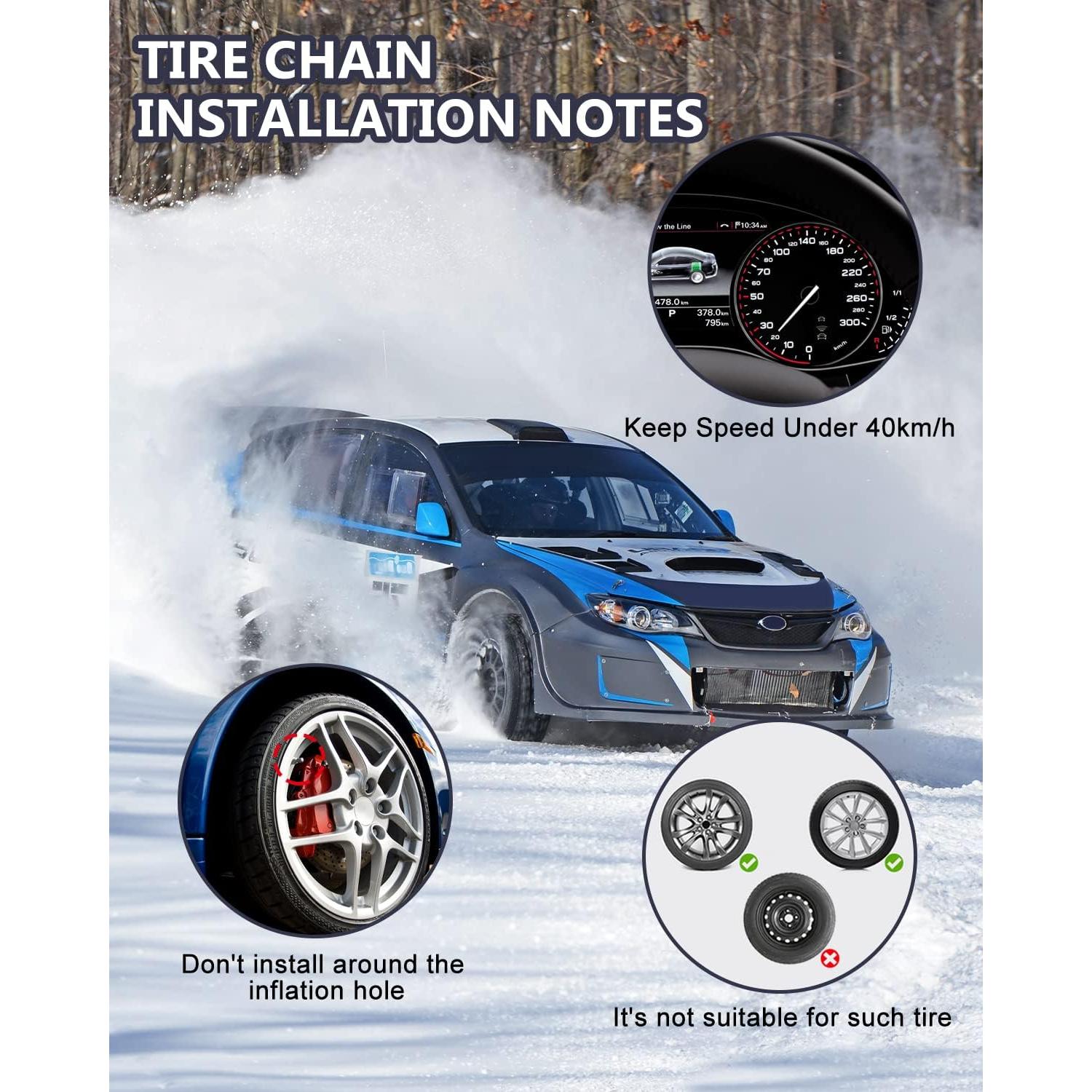 Cadenas de Nieve SCITOO 175390 para Automóvil y SUV - Juego de 10