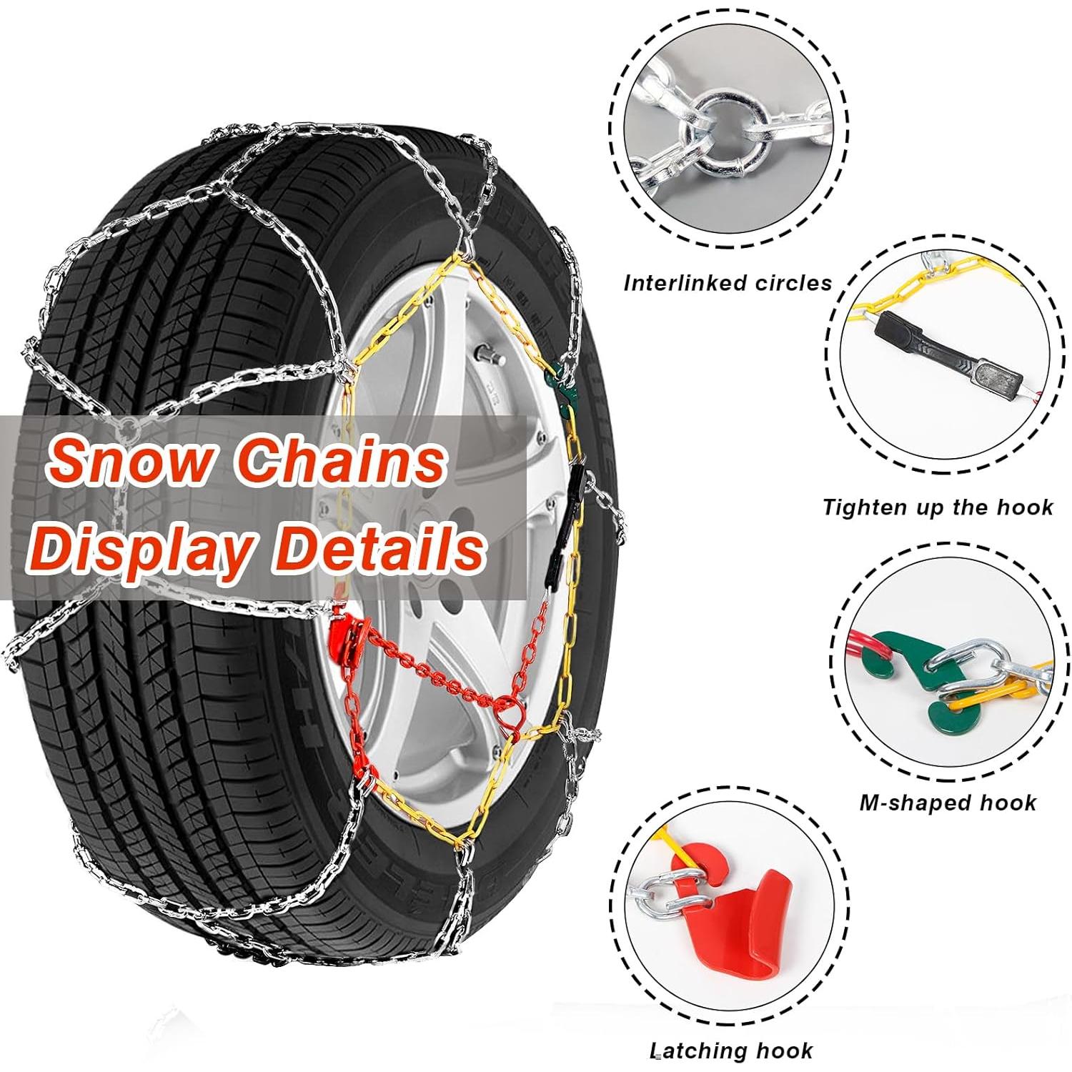 Cadenas de Nieve Antideslizantes AOSUYOU KN70 - 2 Pcs Universales