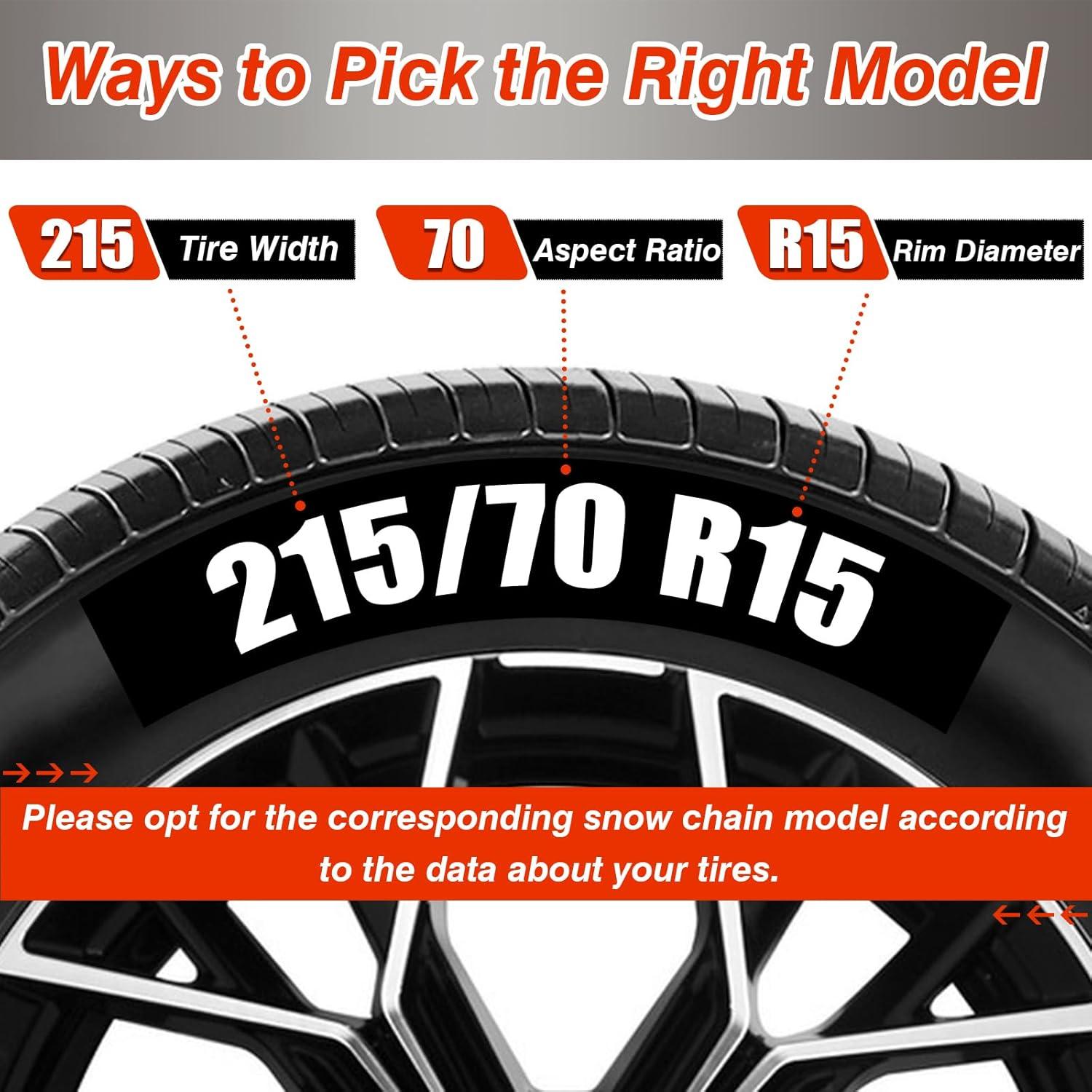 Cadenas de Nieve Antideslizantes AOSUYOU KN70 - 2 Pcs Universales