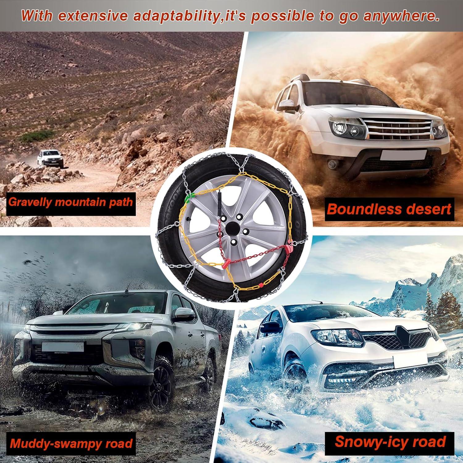 Cadenas de Nieve Antideslizantes AOSUYOU KN70 - 2 Pcs Universales