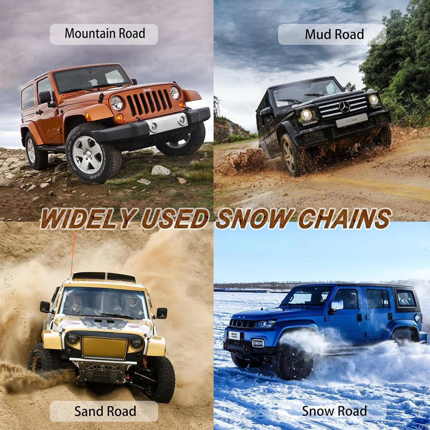 Cadenas de Nieve LARNORJE Antideslizantes para SUV y Camiones 165-275mm