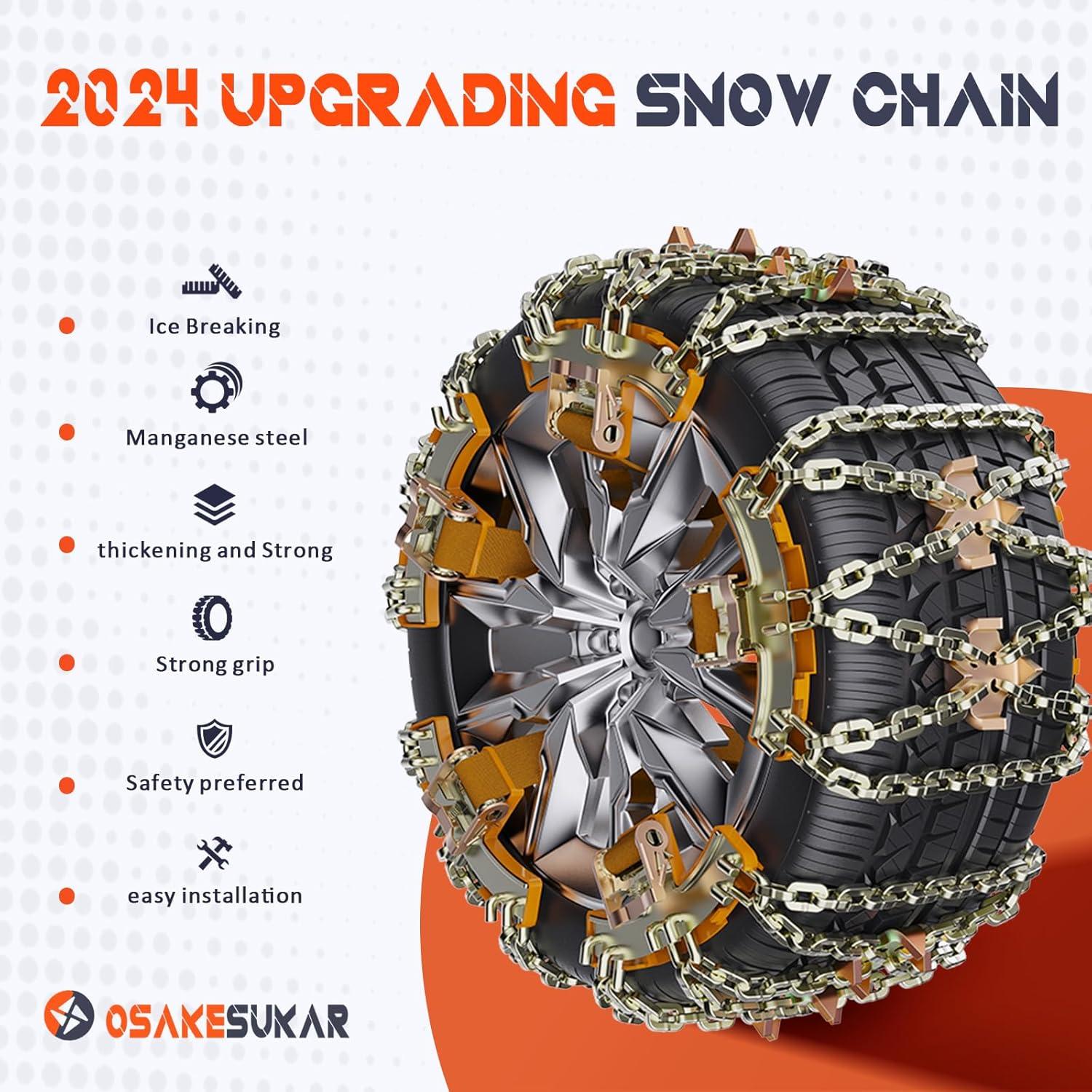 Cadenas de Nieve Antideslizantes Osakesukar 225-285 mm Juego de 6