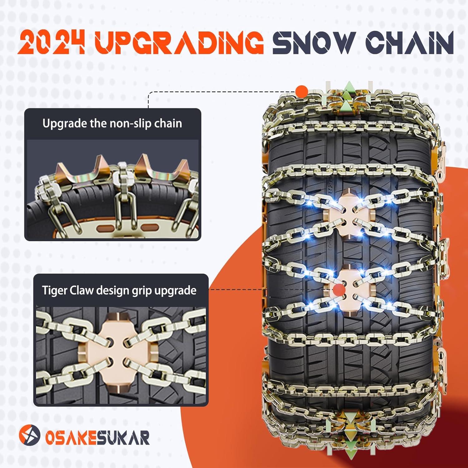 Cadenas de Nieve Antideslizantes Osakesukar 225-285 mm Juego de 6